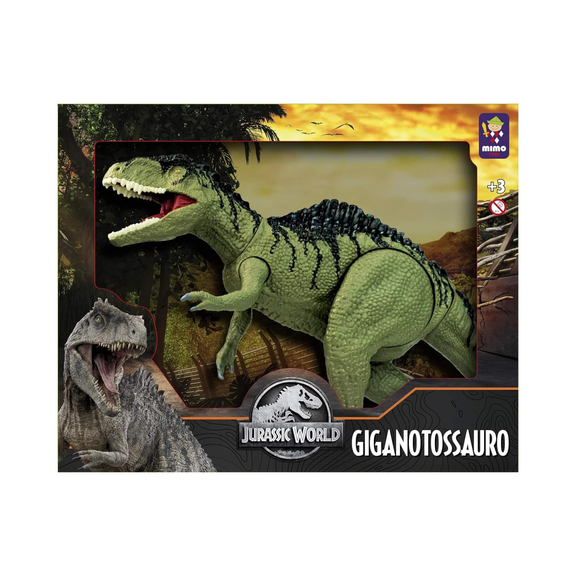 Brinquedo Infantil Boneco Giganotossauro Jurassic World Gigante com Som Mimo Toys - 0745