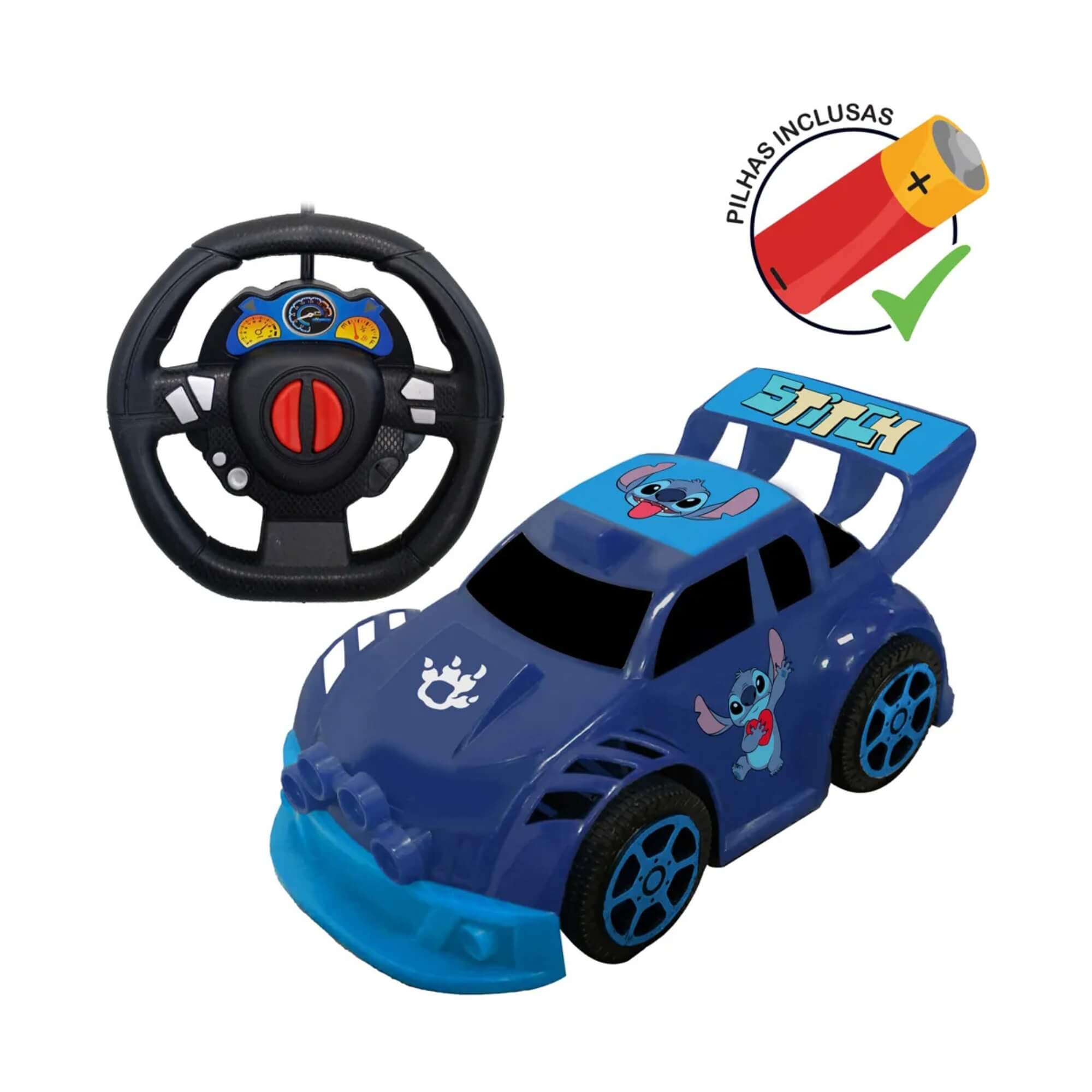 Brinquedo Infantil Carrinho Controle Remoto Stitch Smart Driver Candide - 32002