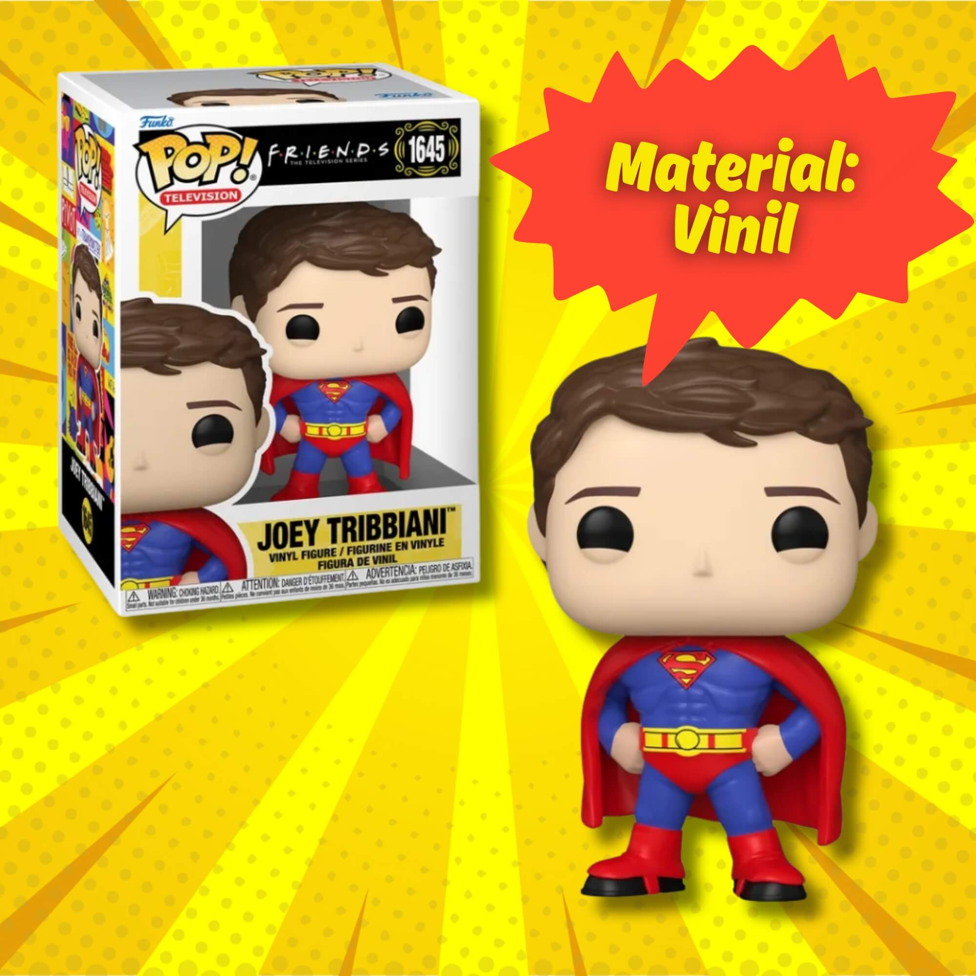 Boneco Funko Pop! Friends - Joey Fantasiado de Super-Homem Candide 	11761