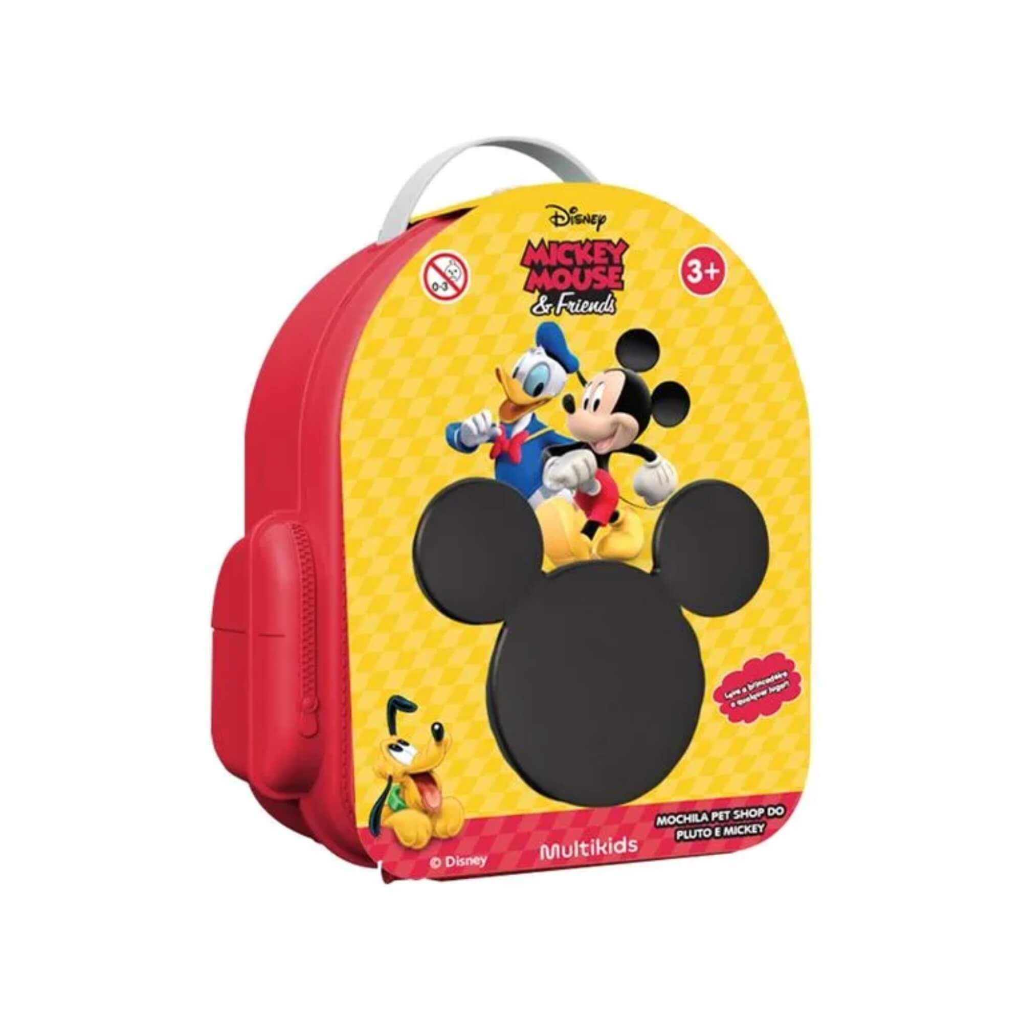 Mochila Pet Shop Infantil com Acessórios Pluto e Mickey Disney Multikids - BR2184