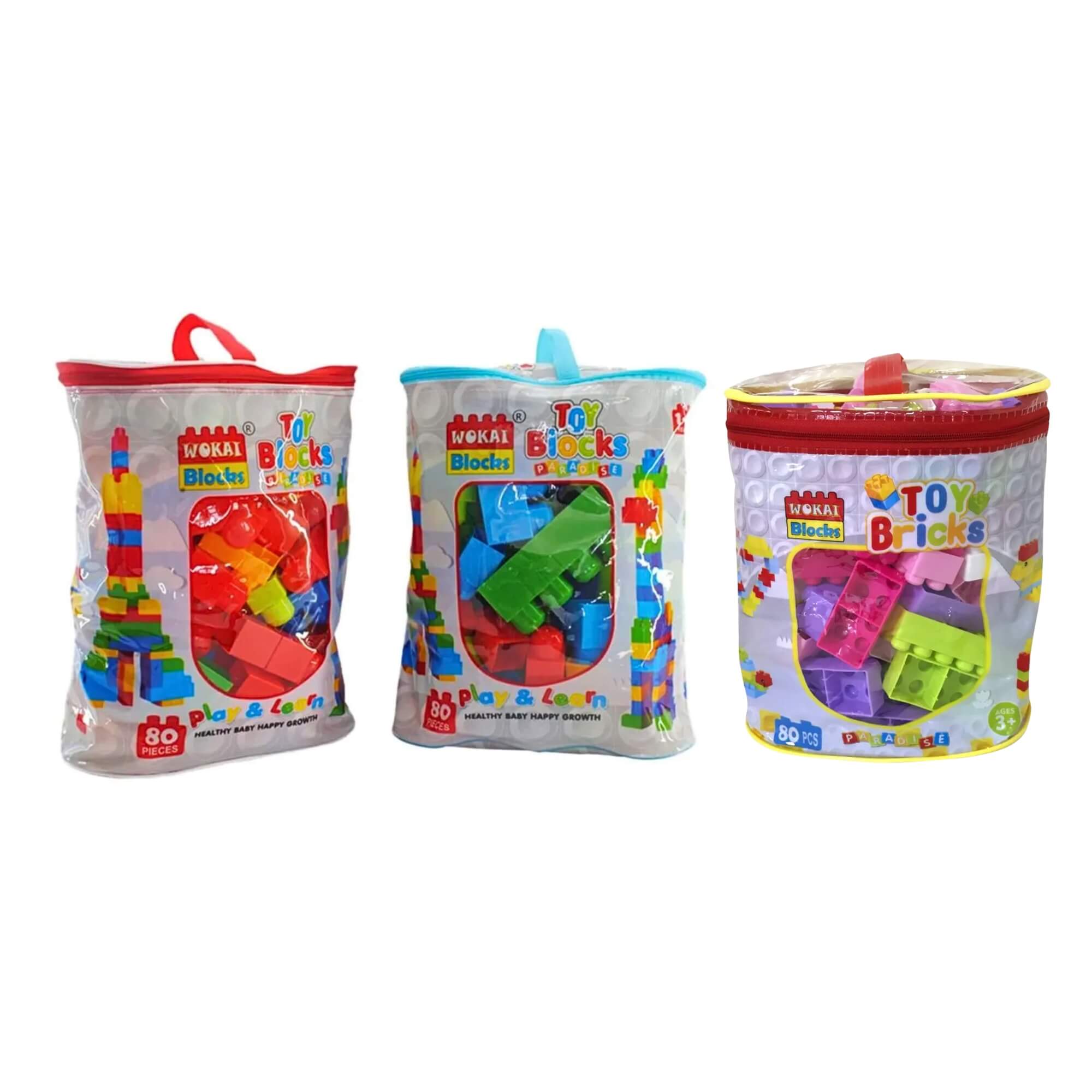 Blocos de Montar Sacola com 80 Peças Small Size Cubic JR Sortido e Unitário Multikids - BR2274