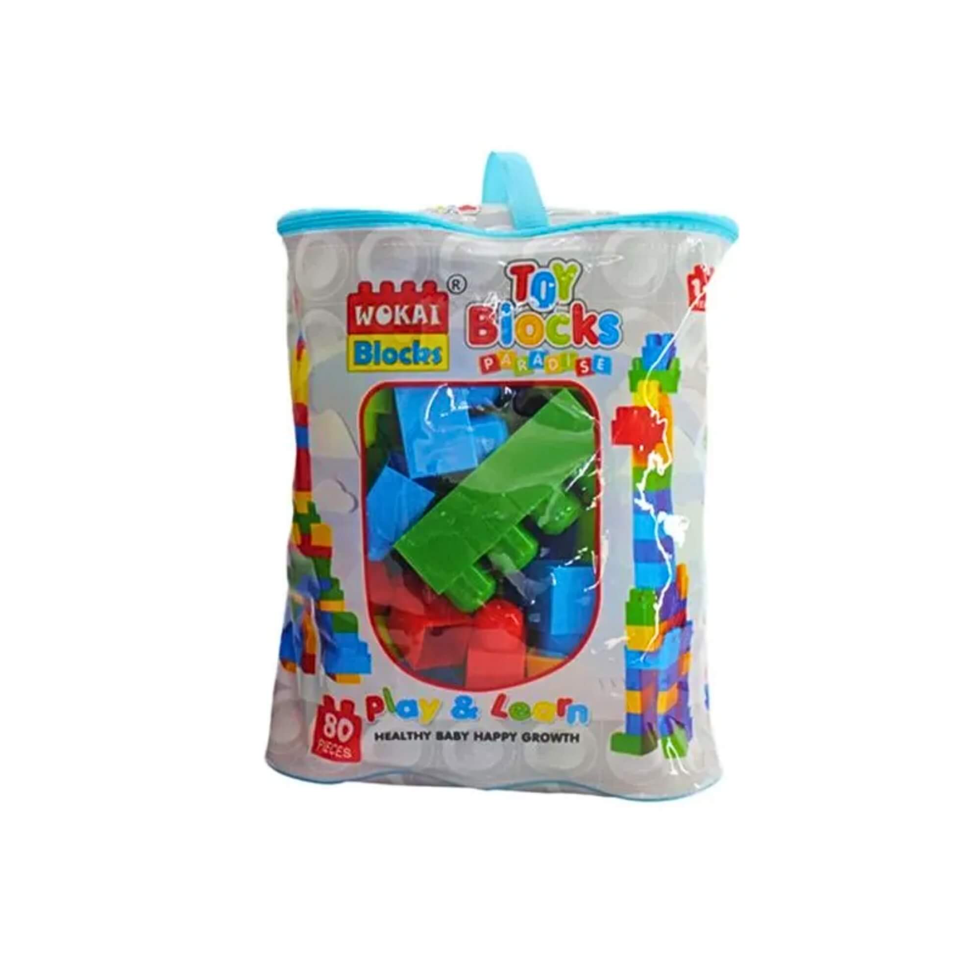 Blocos de Montar Sacola com 80 Peças Small Size Cubic JR Sortido e Unitário Multikids - BR2274