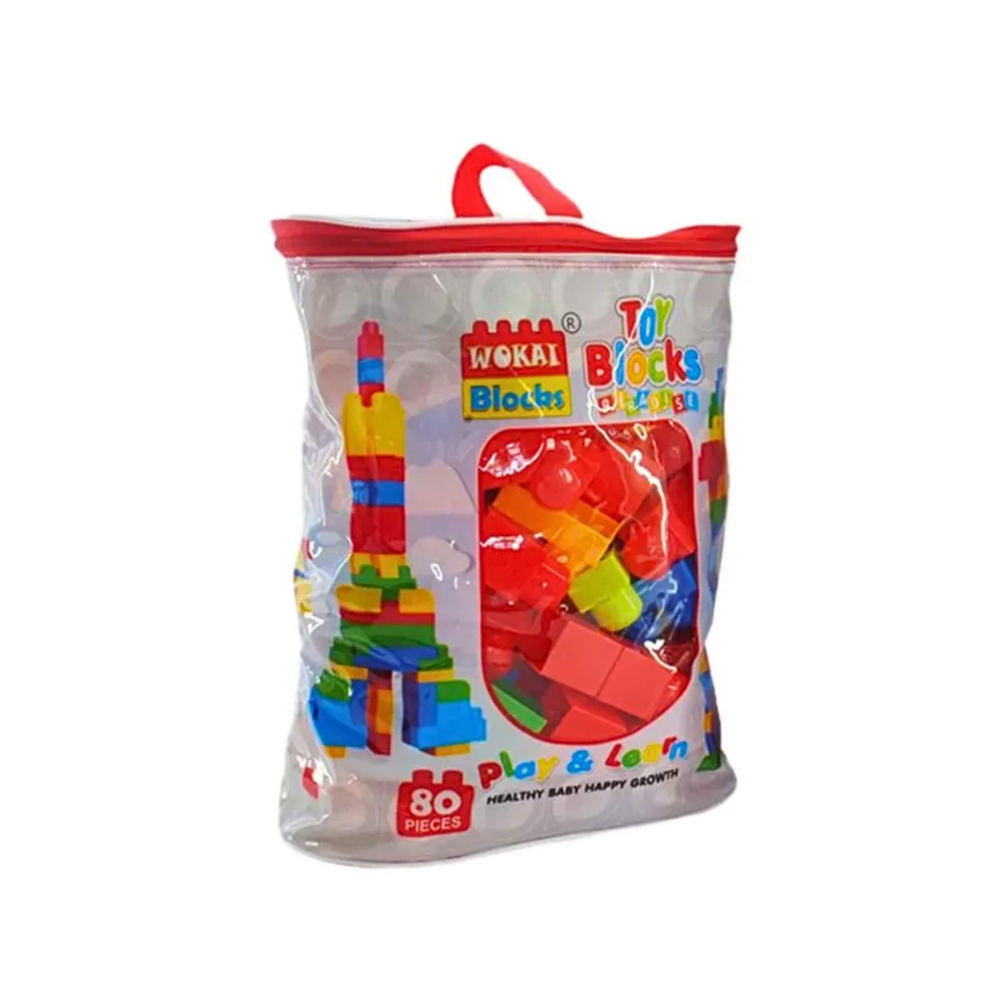 Blocos de Montar Sacola com 80 Peças Small Size Cubic JR Sortido e Unitário Multikids - BR2274