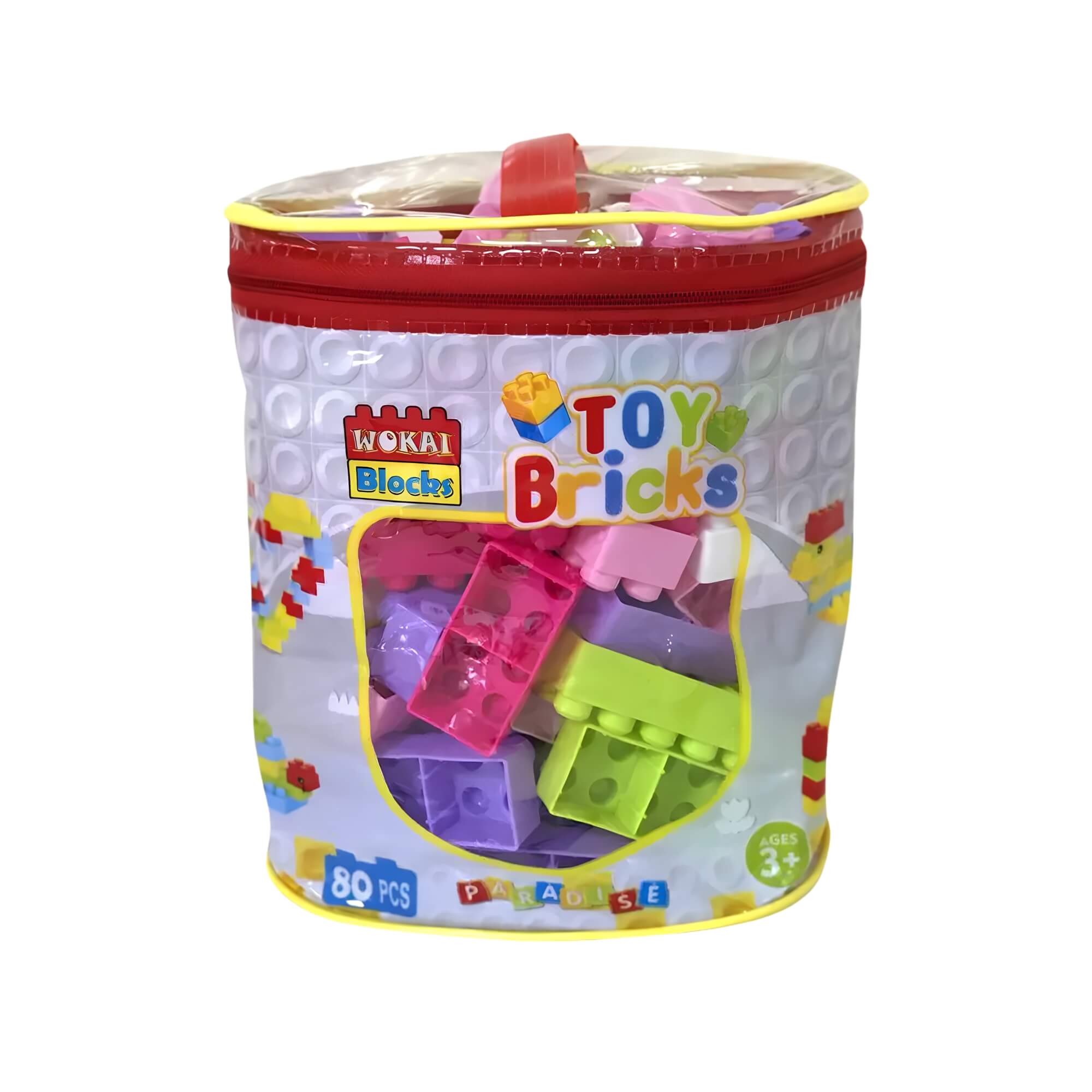 Blocos de Montar Sacola com 80 Peças Small Size Cubic JR Sortido e Unitário Multikids - BR2274