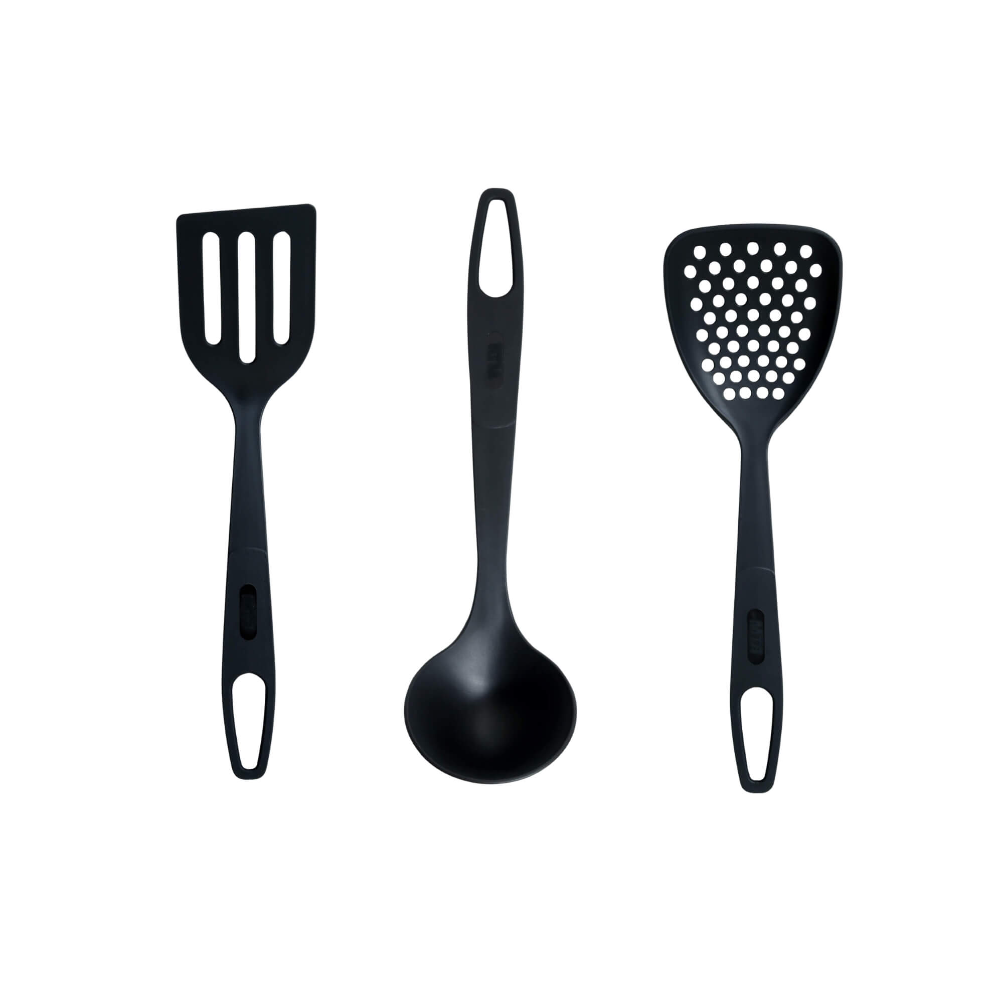 COMP Kit Jogo de Panelas Carmela Ceramic Flon Cinza + Espátula Escumadeira Concha Nylon - MTA