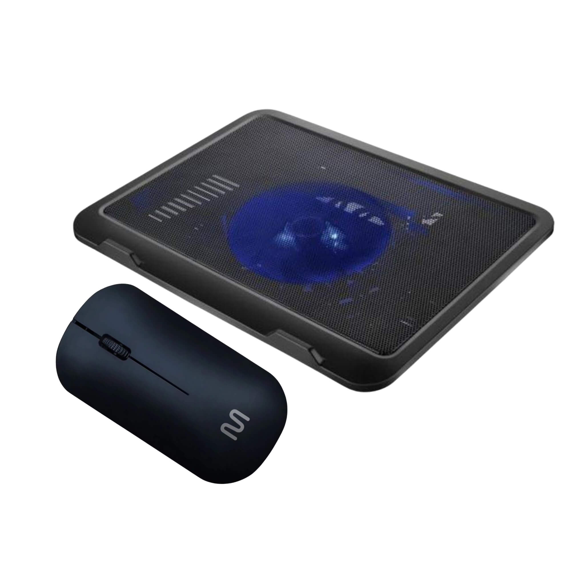 COMP Base para notebook Stand com Cooler 17' + Mouse Sem Fio Slim Box - Multilaser