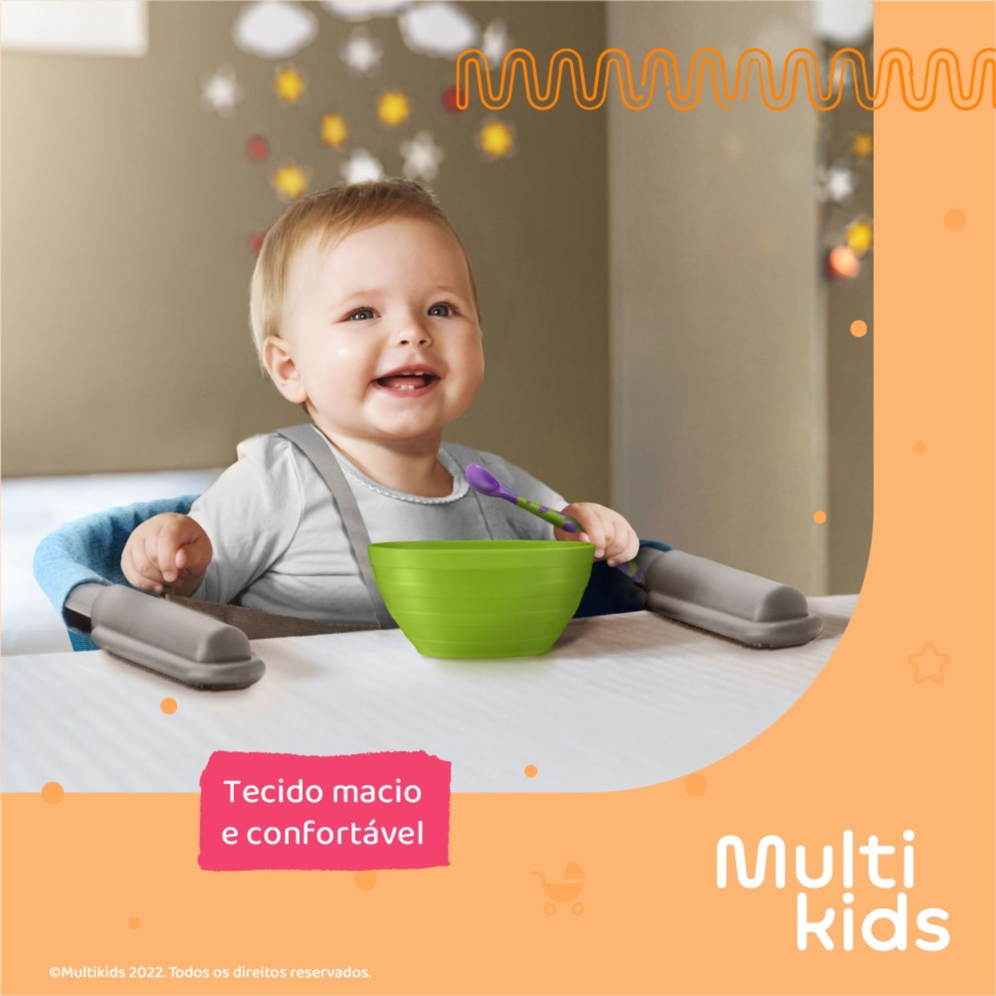 COMP Kit Cadeira de Encaixe p/ Mesa + Jogo Refeição Infantil 5 Peças Tramontina e Multikids