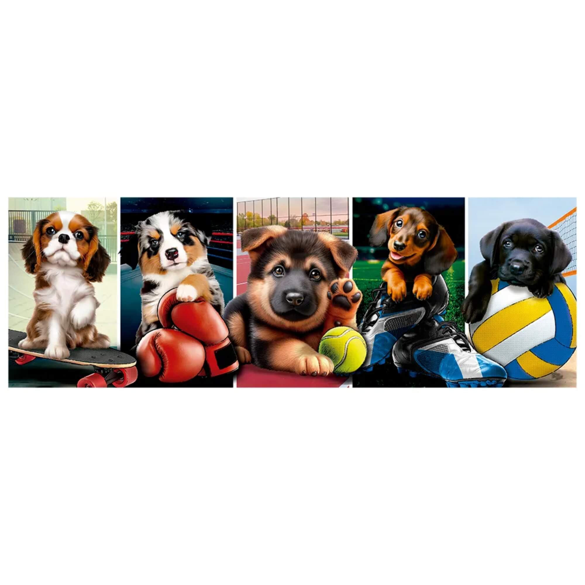 Quebra-cabeça 350 peças Panorama Cachorrinhos Esportistas Grow - 04849