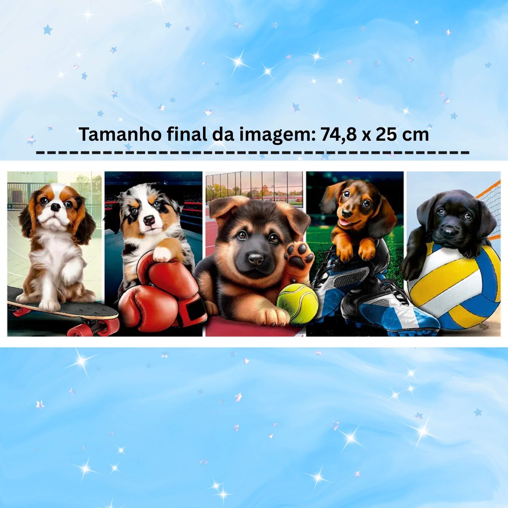 Quebra-cabeça 350 peças Panorama Cachorrinhos Esportistas Grow - 04849