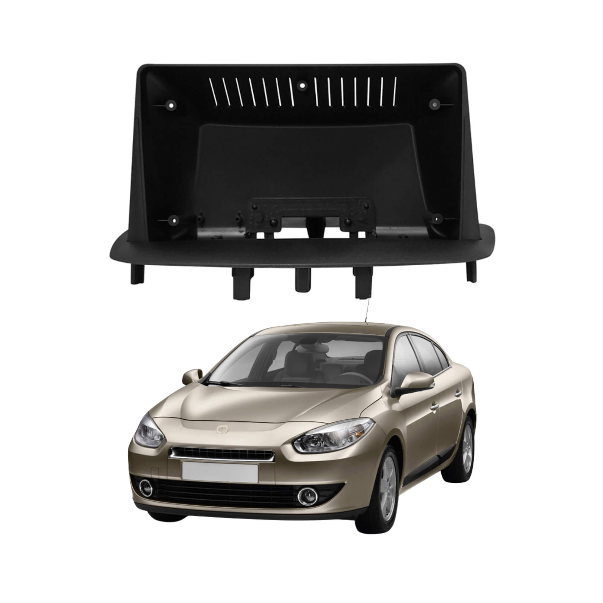 Moldura 9" Pol cor Preto compatível com Fluence 2008 a 2015 Padrão Chinês Expex - EPX9RN008