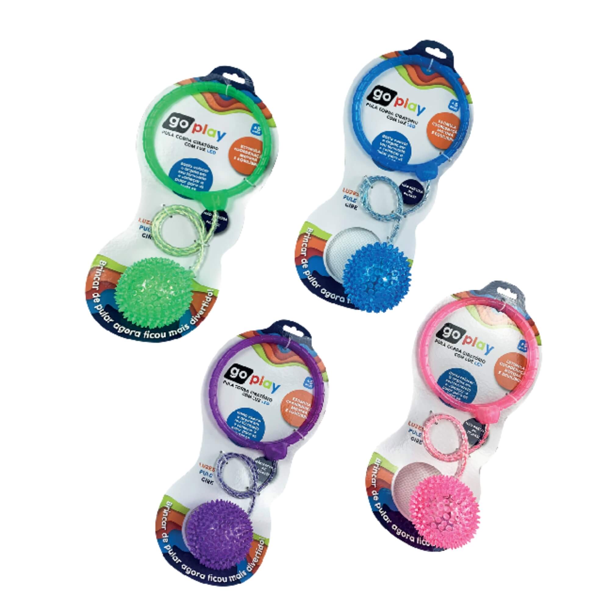 Pula Corda Giratório com Luz de Led Go Play Spin Ball Cor Verde Multikids - BR1207
