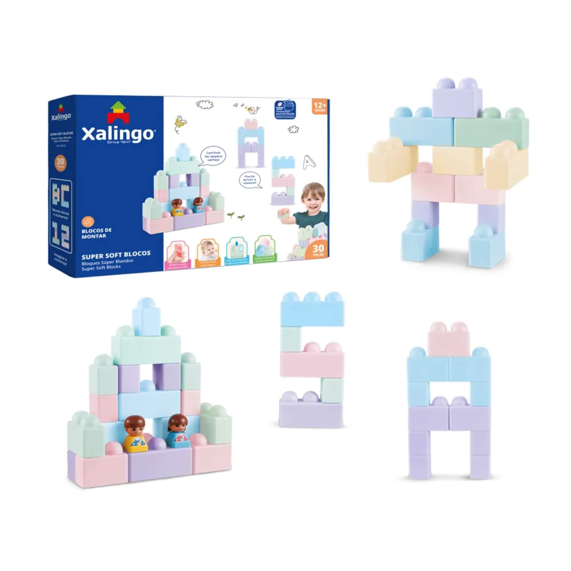 Brinquedo Infantil Soft Blocos 30 Peças - Didático, Macio e Colorido Xalingo - 63110
