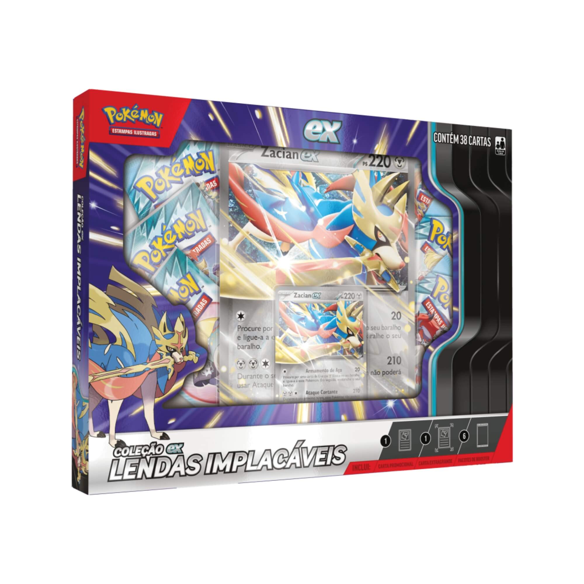 Pokemon 2x Box Coleção EX Lendas Implacáveis - Zacian e Koraidon Copag - 35239