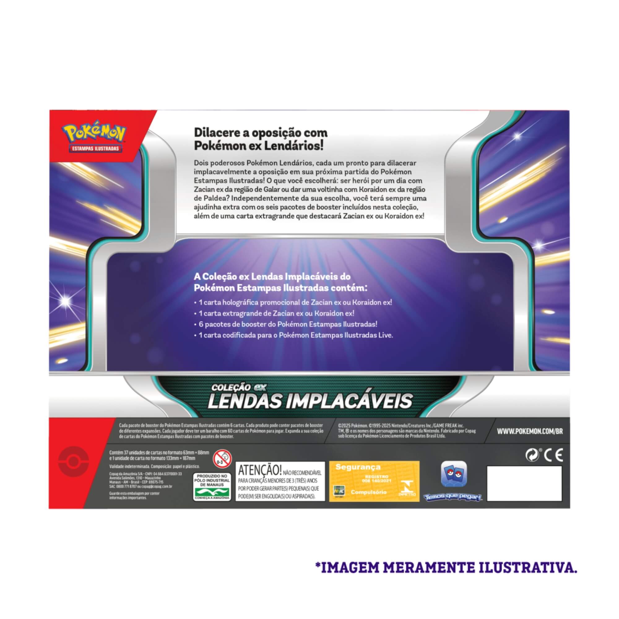 Pokemon 2x Box Coleção EX Lendas Implacáveis - Zacian e Koraidon Copag - 35239