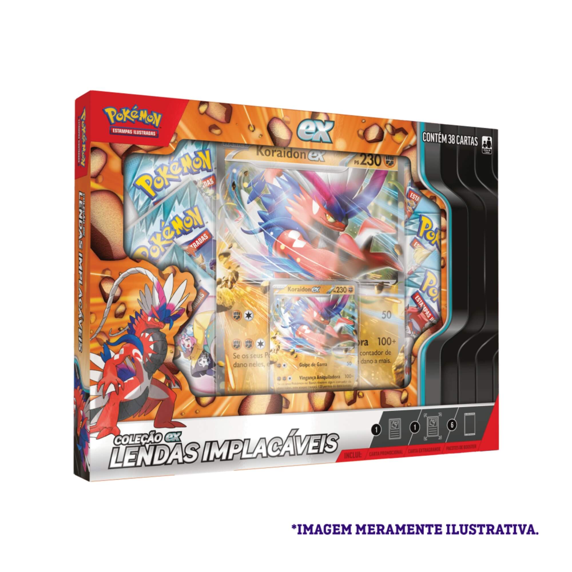 Pokemon 2x Box Coleção EX Lendas Implacáveis - Zacian e Koraidon Copag - 35239