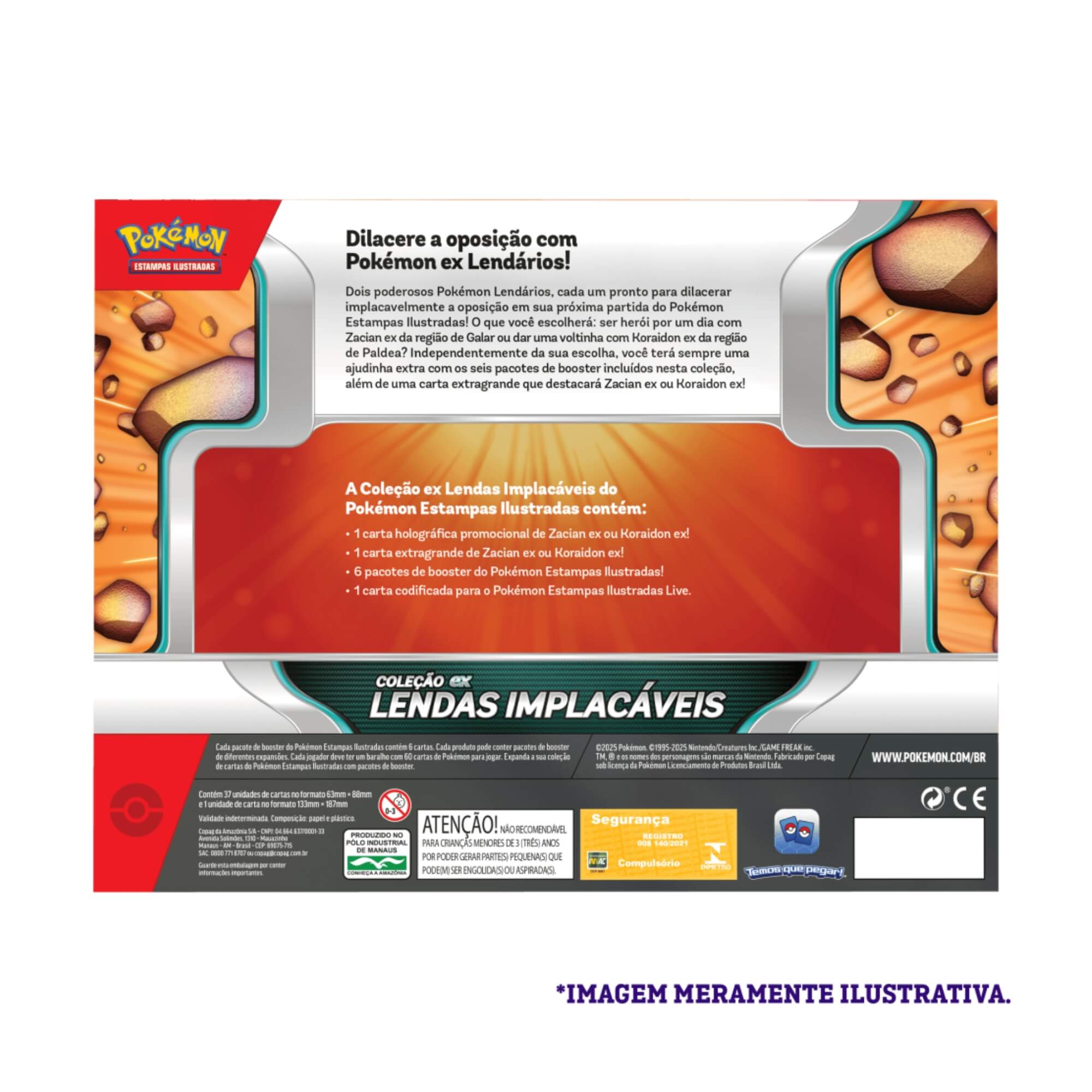 Pokemon 2x Box Coleção EX Lendas Implacáveis - Zacian e Koraidon Copag - 35239