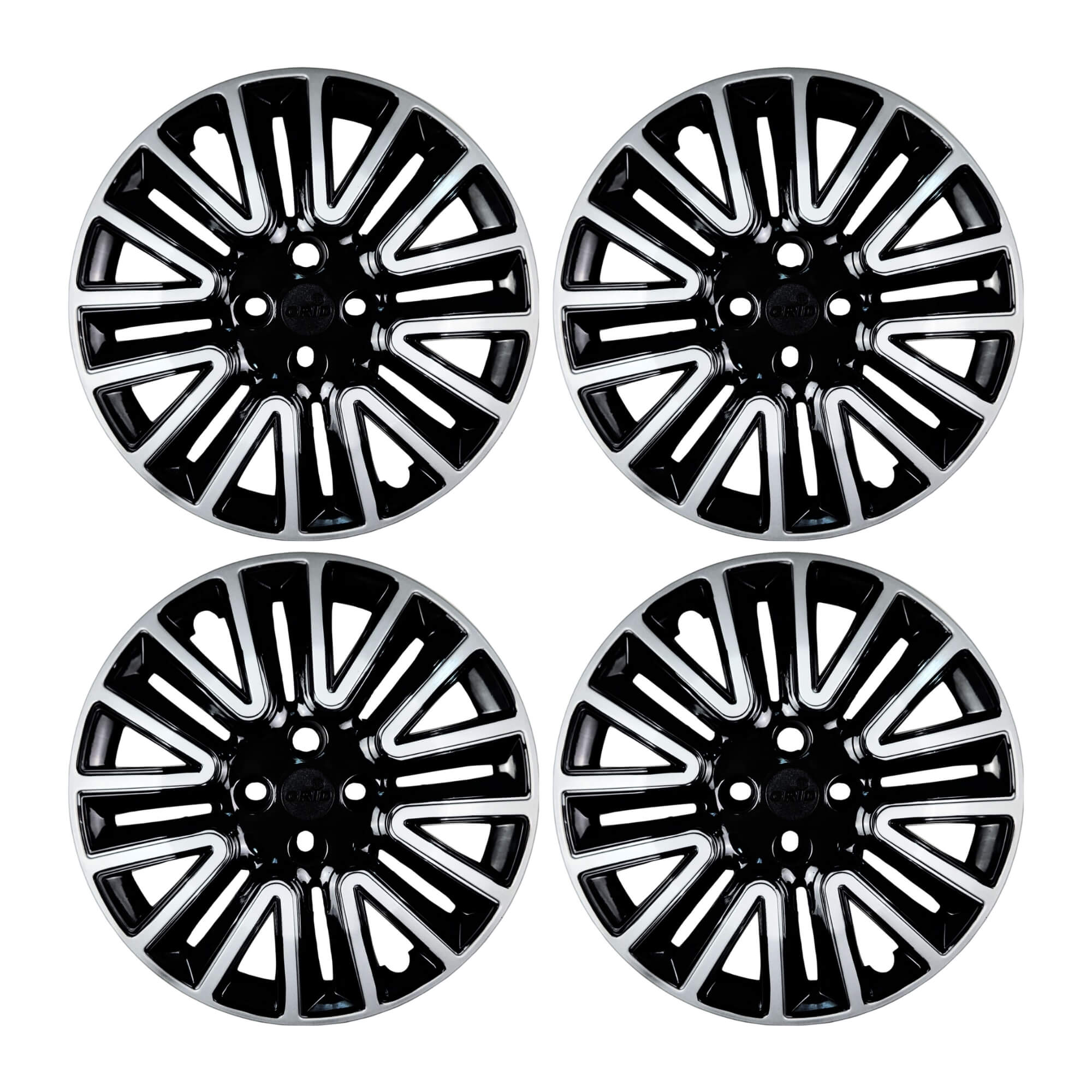 Calota Aro 16" Preto/Prata Kicks/City/Fit/WR-V/Civic Jogo c/4 Calotas Grid - 001CP-PBP-E