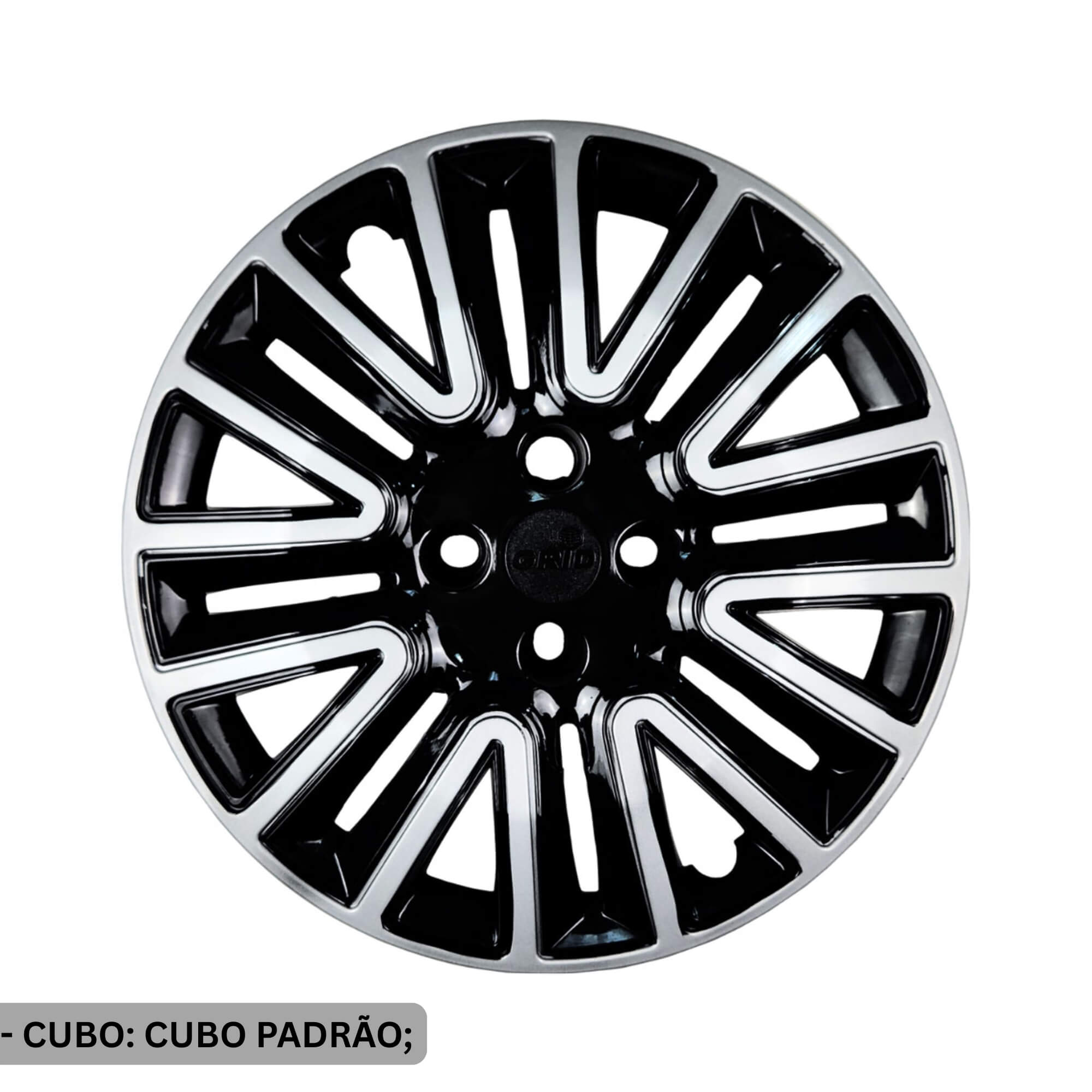 Calota Aro 16" Preto/Prata Kicks/City/Fit/WR-V/Civic Jogo c/4 Calotas Grid - 001CP-PBP-E