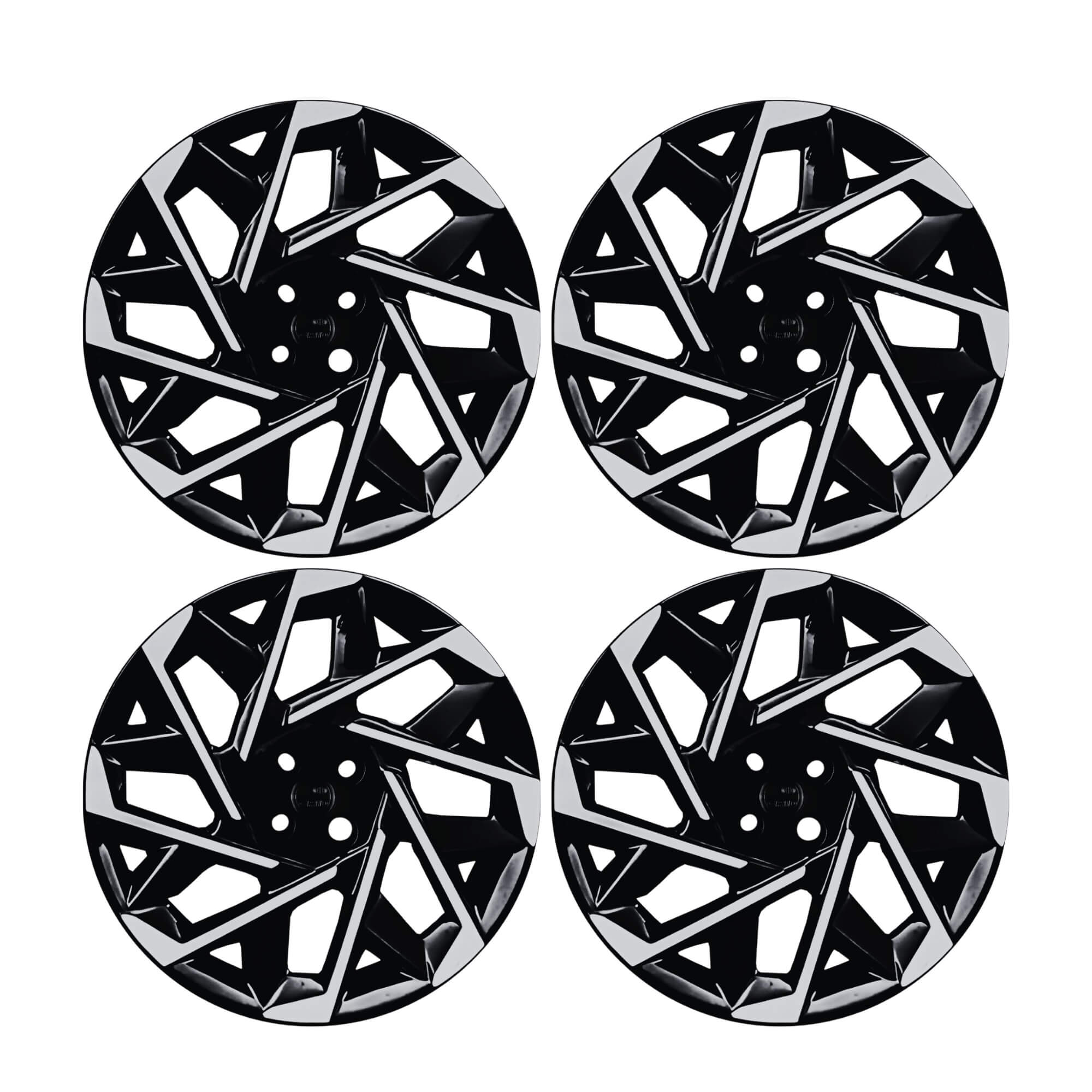 Calota Aro 14" Preto/Prata Modelo Sport Creta 2025 Jogo c/4 Calotas Grid - 203CB-PBP-E