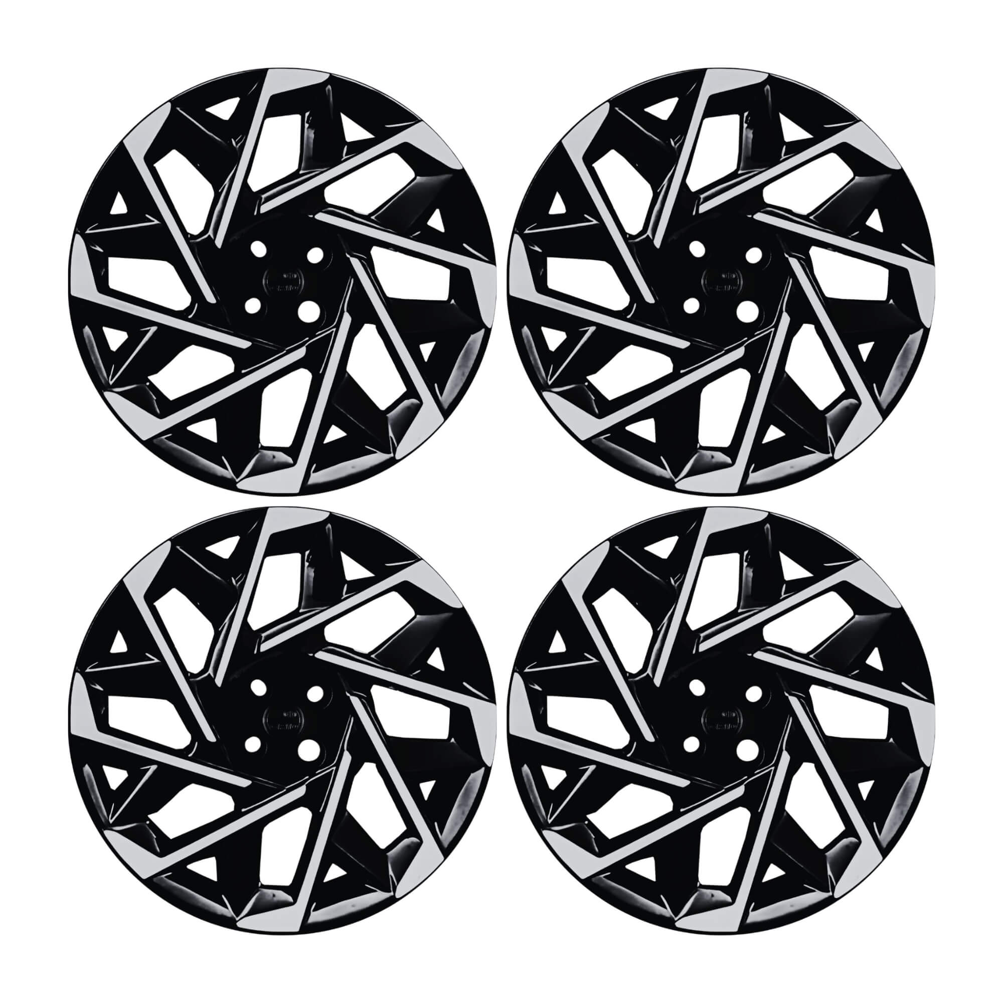 Calota Aro 15" Preto/Prata Modelo Sport Creta 2025 Jogo c/4 Calotas Grid - 205CP-PBP-E