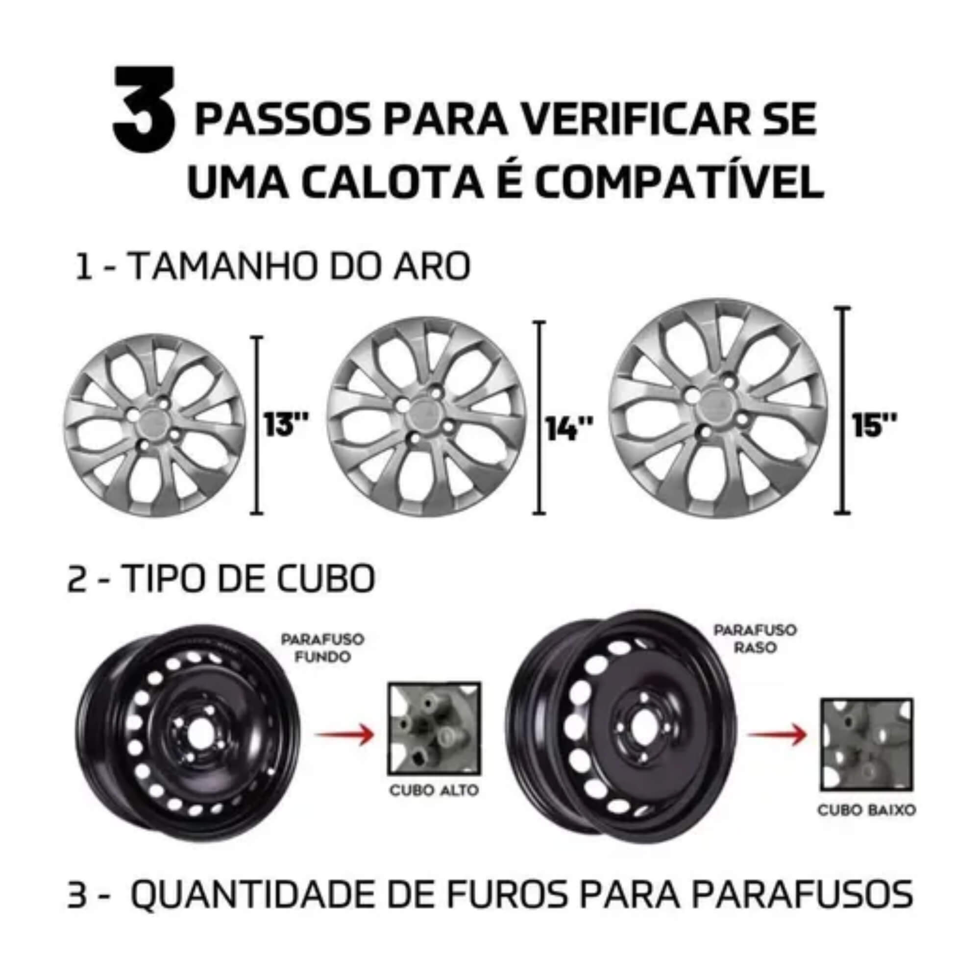 Calota Aro 15" Preto/Prata Modelo Gol G7 2017/18 Jogo c/4 Calotas Grid - 246CP-PBP-E