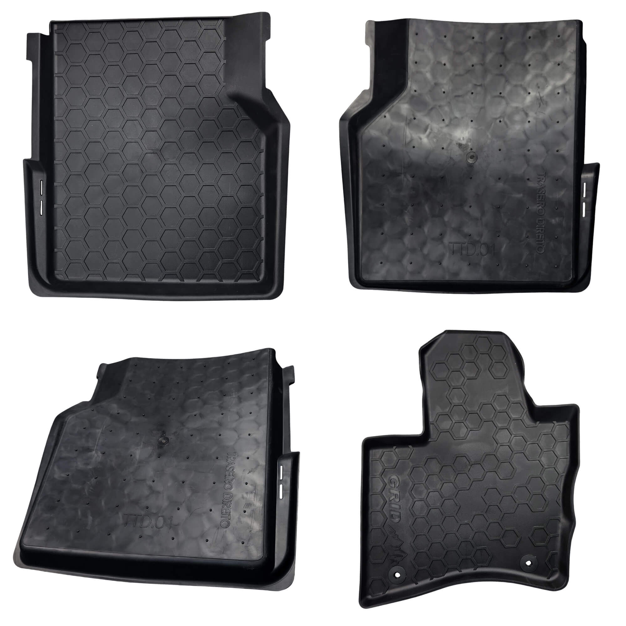 Tapete Tipo Bandeja 4P Preto Modelo Toro 2016 em diante c/ 5 Peças Grid - TB01001