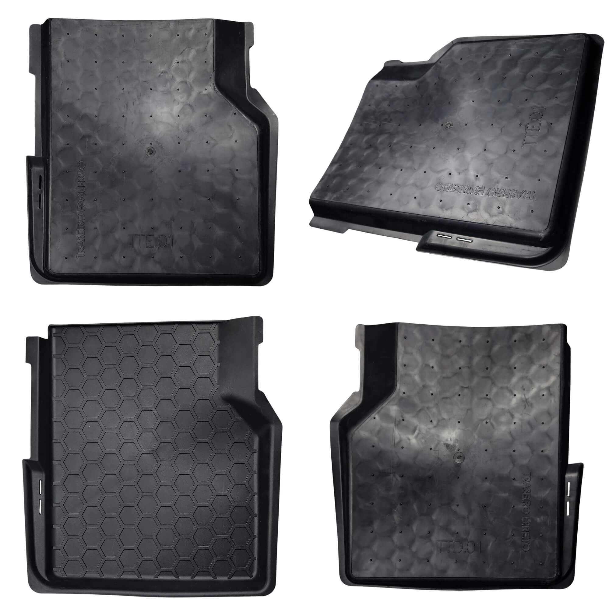 Tapete Tipo Bandeja 4P Preto Modelo Compass 2016 em diante c/ 5 Peças Grid - TB02002