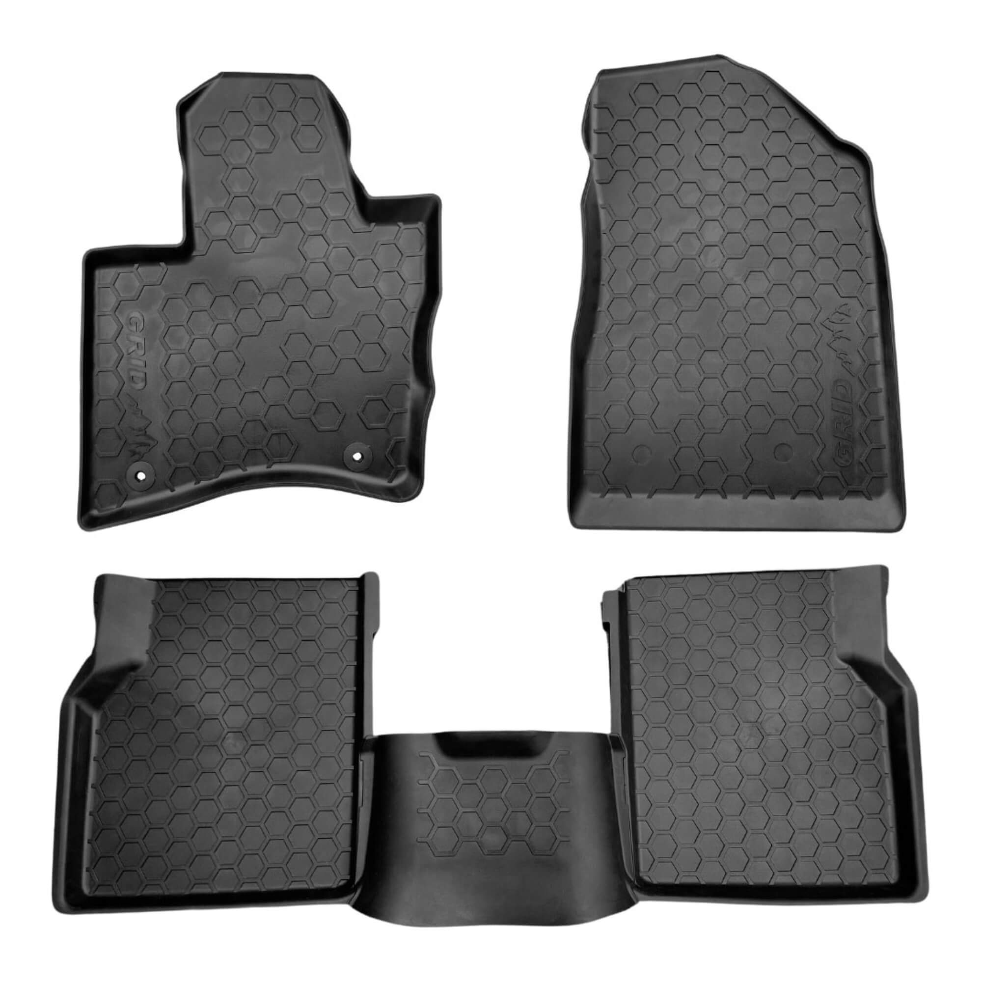 Tapete Tipo Bandeja 4P Preto Modelo Rampage 2024 em diante c/ 5 Peças Grid - TB03001