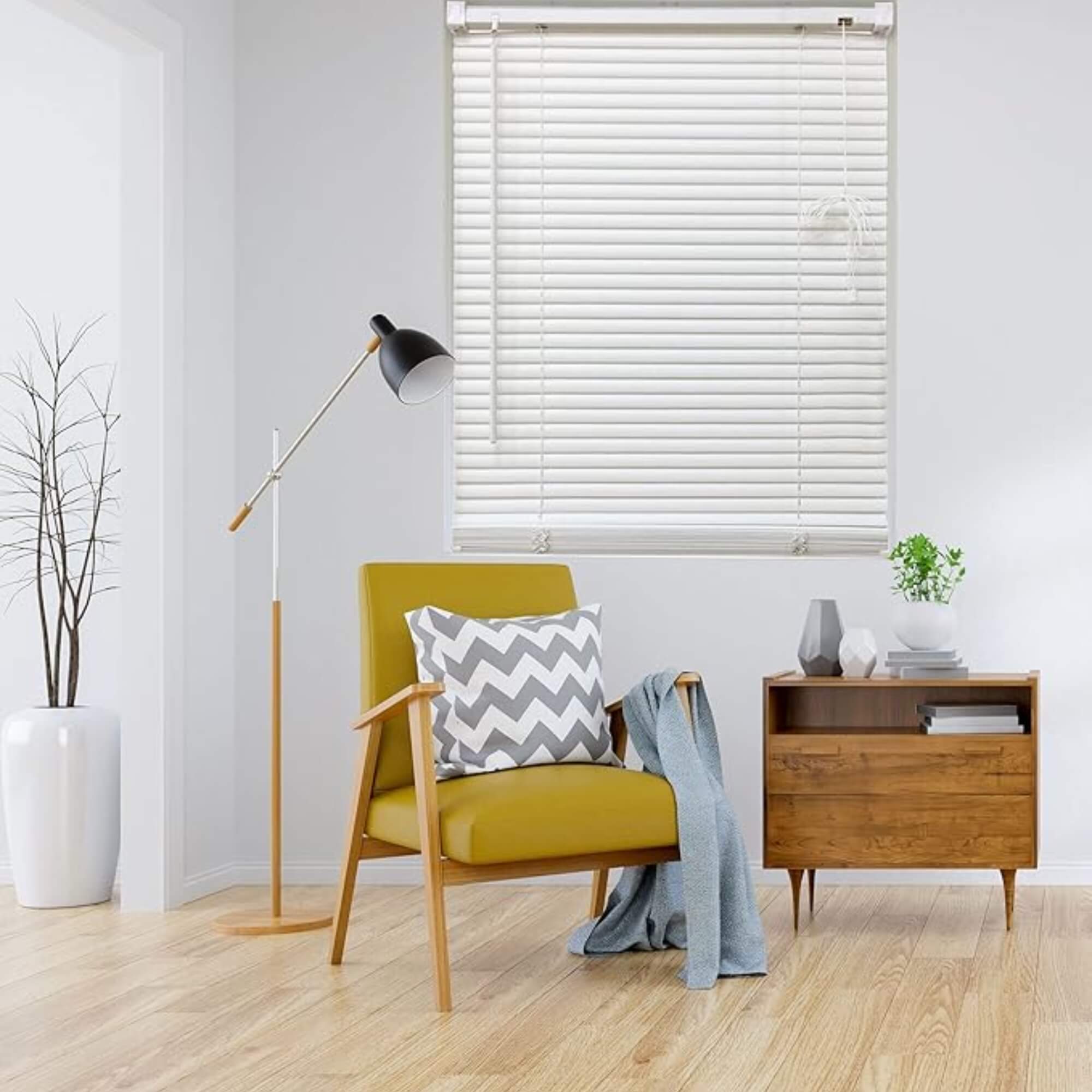 Persiana Horizontal PVC 25mm 80x130cm Branca para Janela Conthey Evolux - D157281B