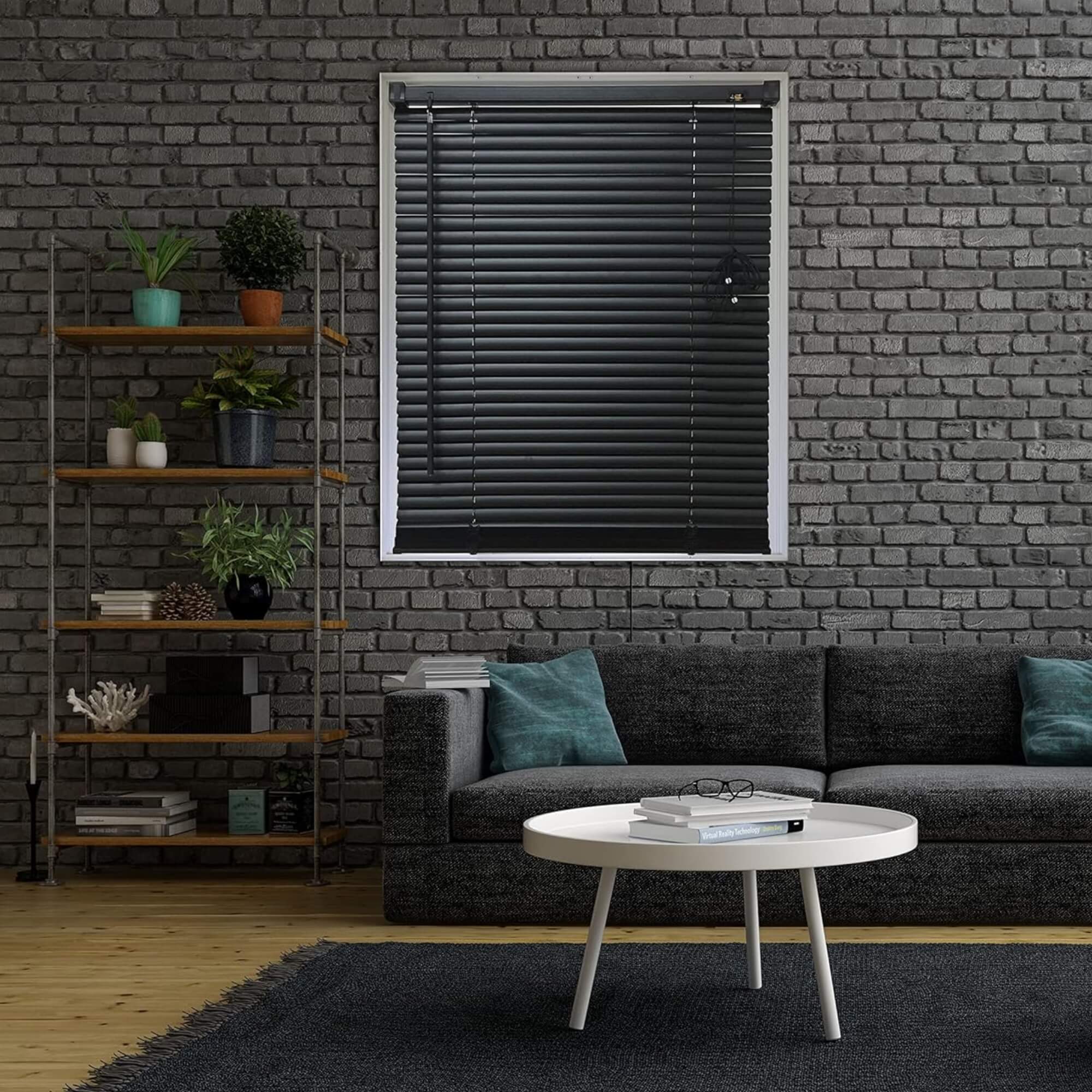 Persiana Horizontal PVC 25mm 80x130cm Preta para Janela Conthey Evolux - D157281C