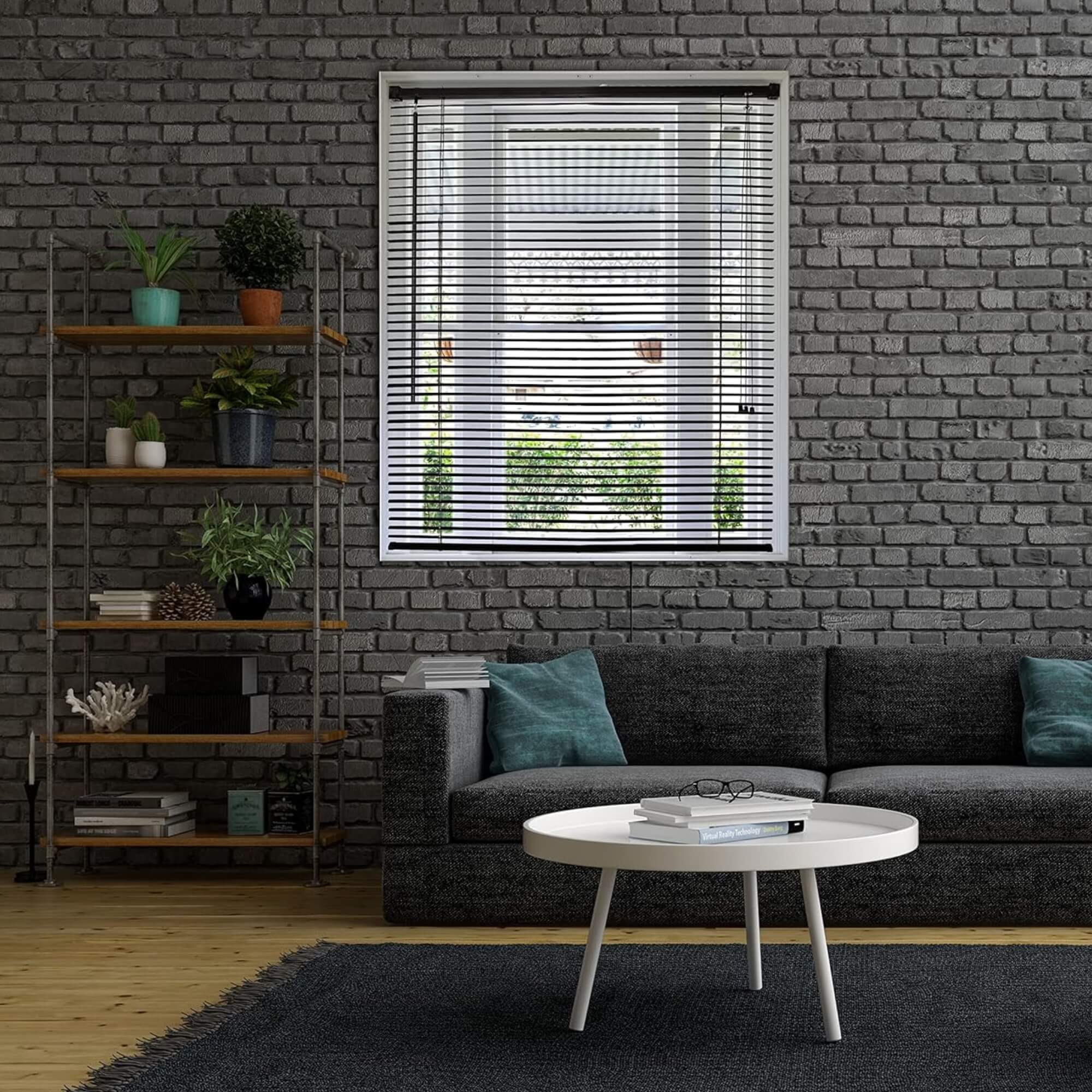Persiana Horizontal PVC 25mm 80x130cm Preta para Janela Conthey Evolux - D157281C