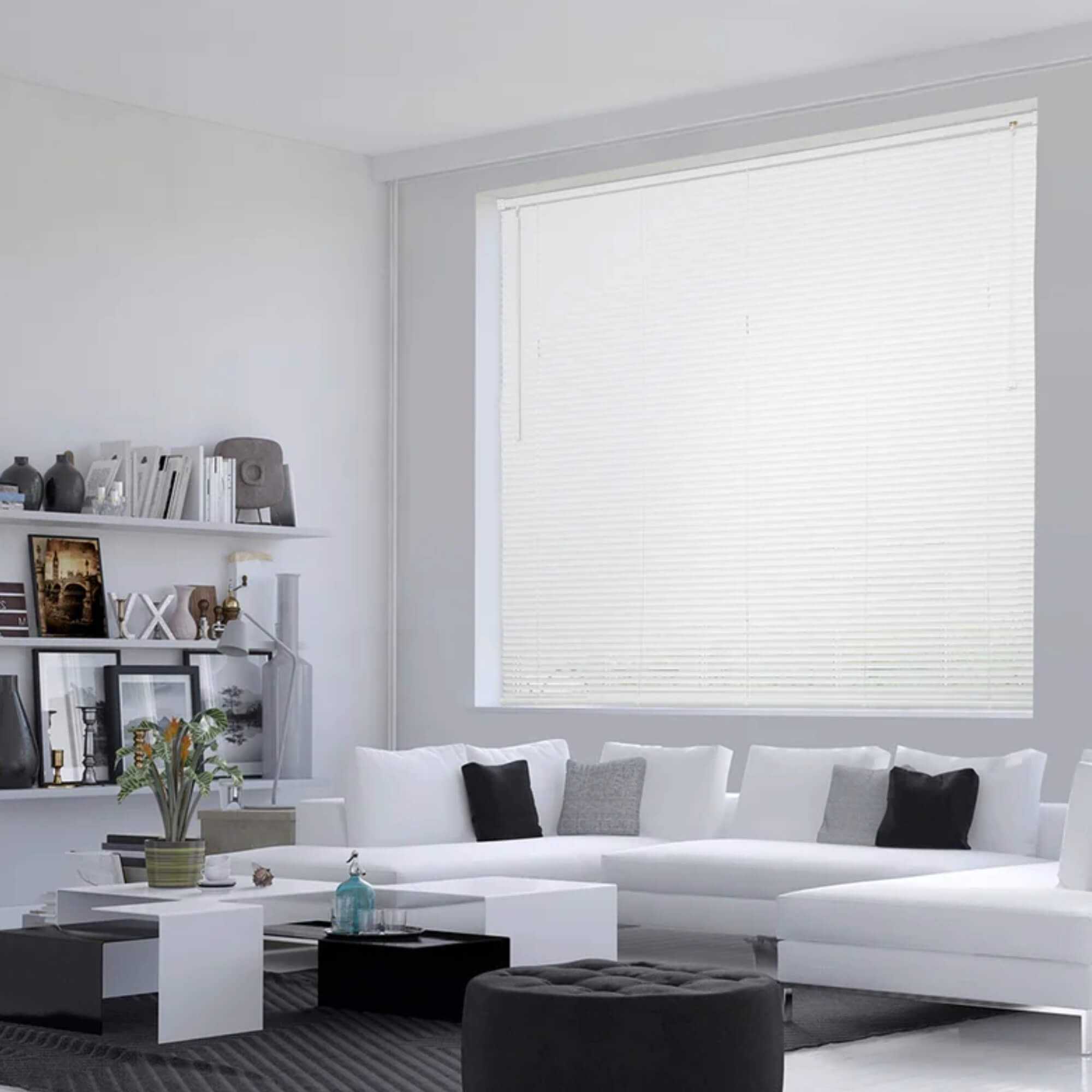 Persiana Horizontal PVC 25mm 100x160cm Branca Premier para Janela Conthey Evolux - D113179A