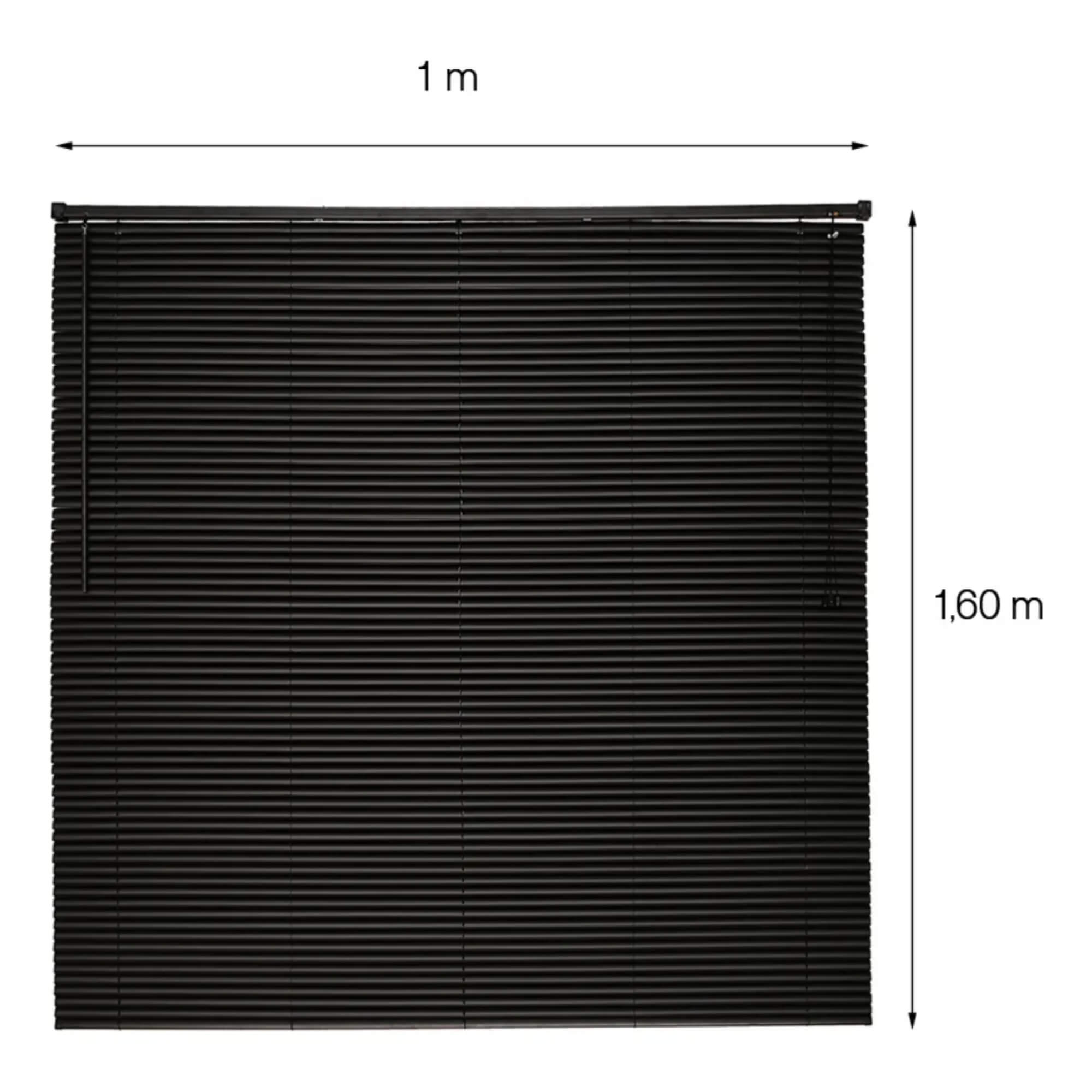 Persiana Horizontal PVC 25mm 100x160cm Preta Premier para Janela Conthey Evolux - D113179E