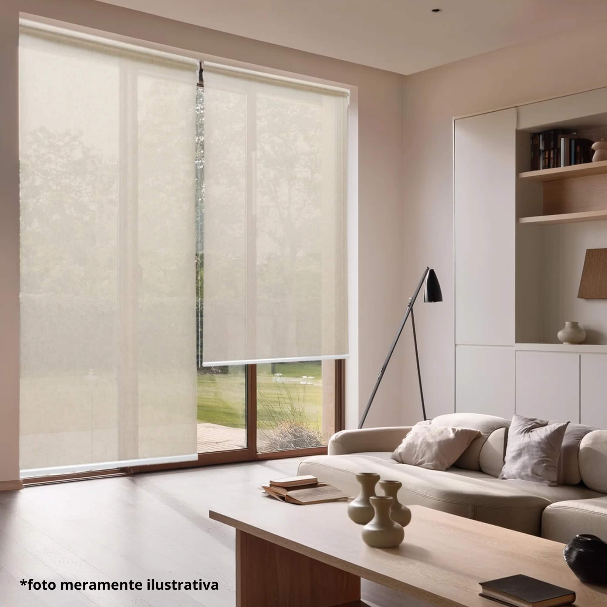 Persiana Rolo Linho 100x220cm Bege para Janela Conthey Evolux - L169312B