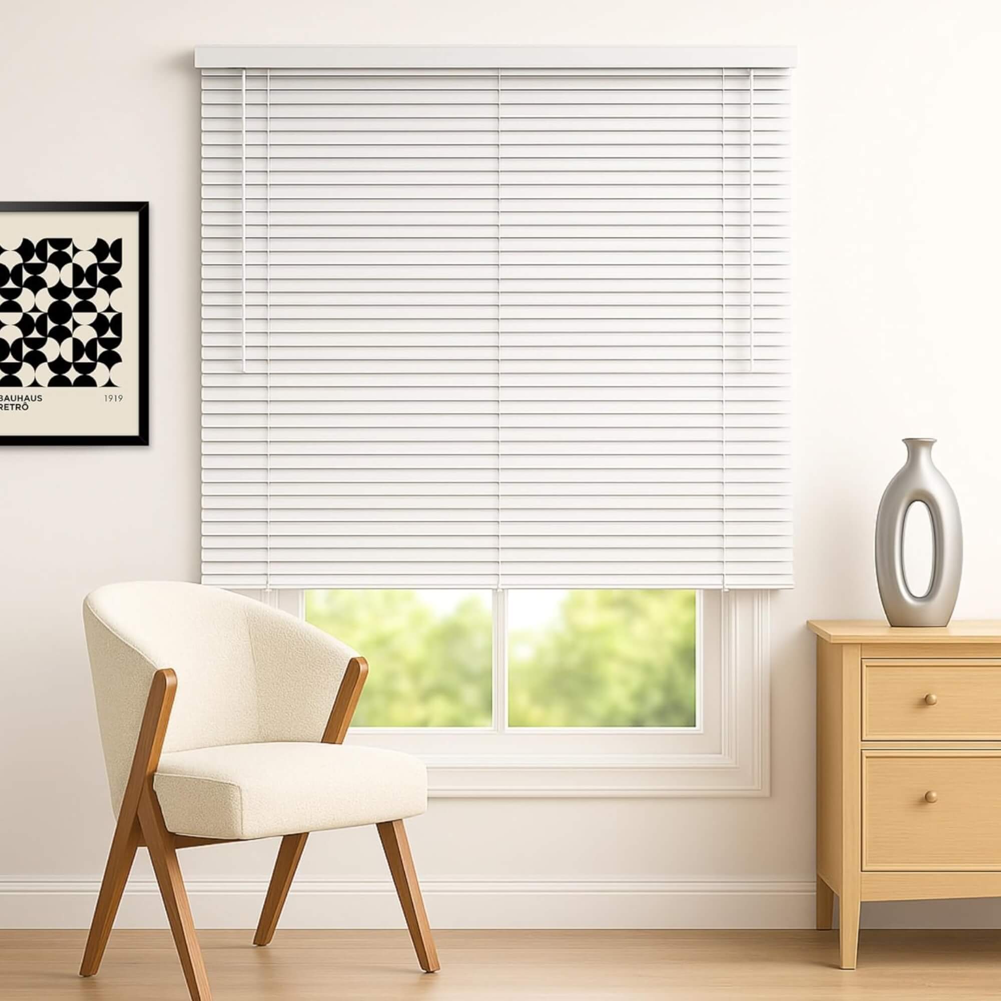 Persiana Horizontal PVC 25mm 120x130cm Branca para Janela Conthey Evolux - D148033A