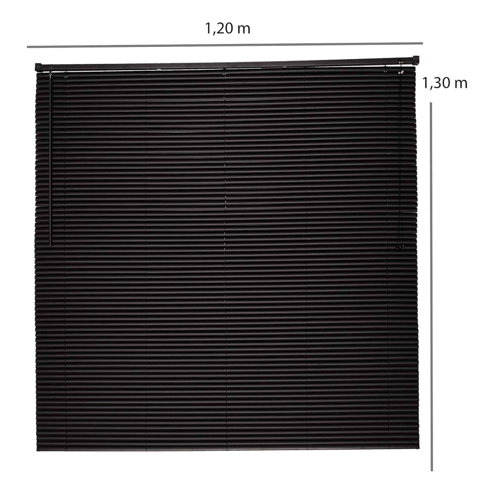 Persiana Horizontal PVC 25mm 120x130cm na cor Preta para Janela Conthey Evolux - D148033C