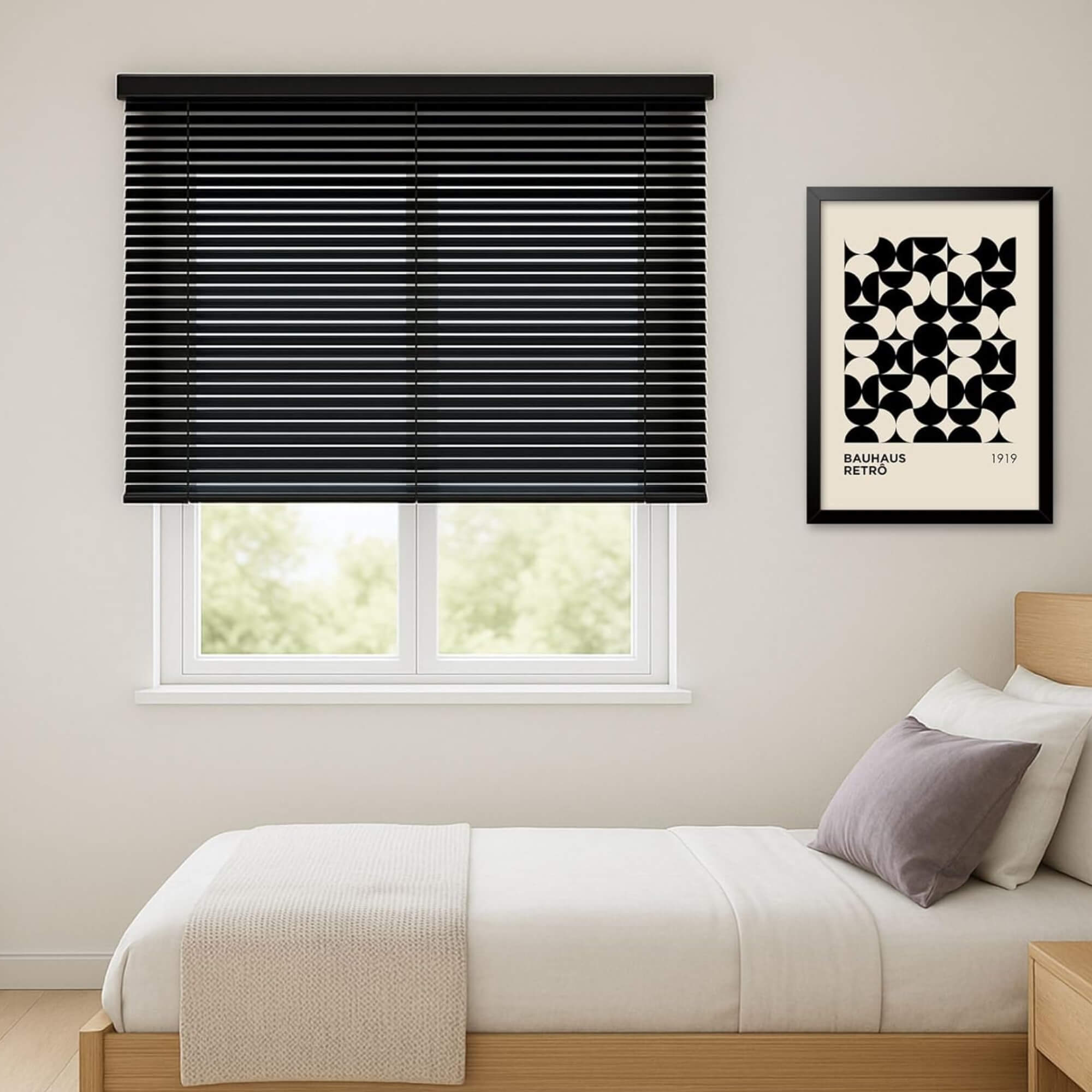 Persiana Horizontal PVC 25mm 120x130cm na cor Preta para Janela Conthey Evolux - D148033C