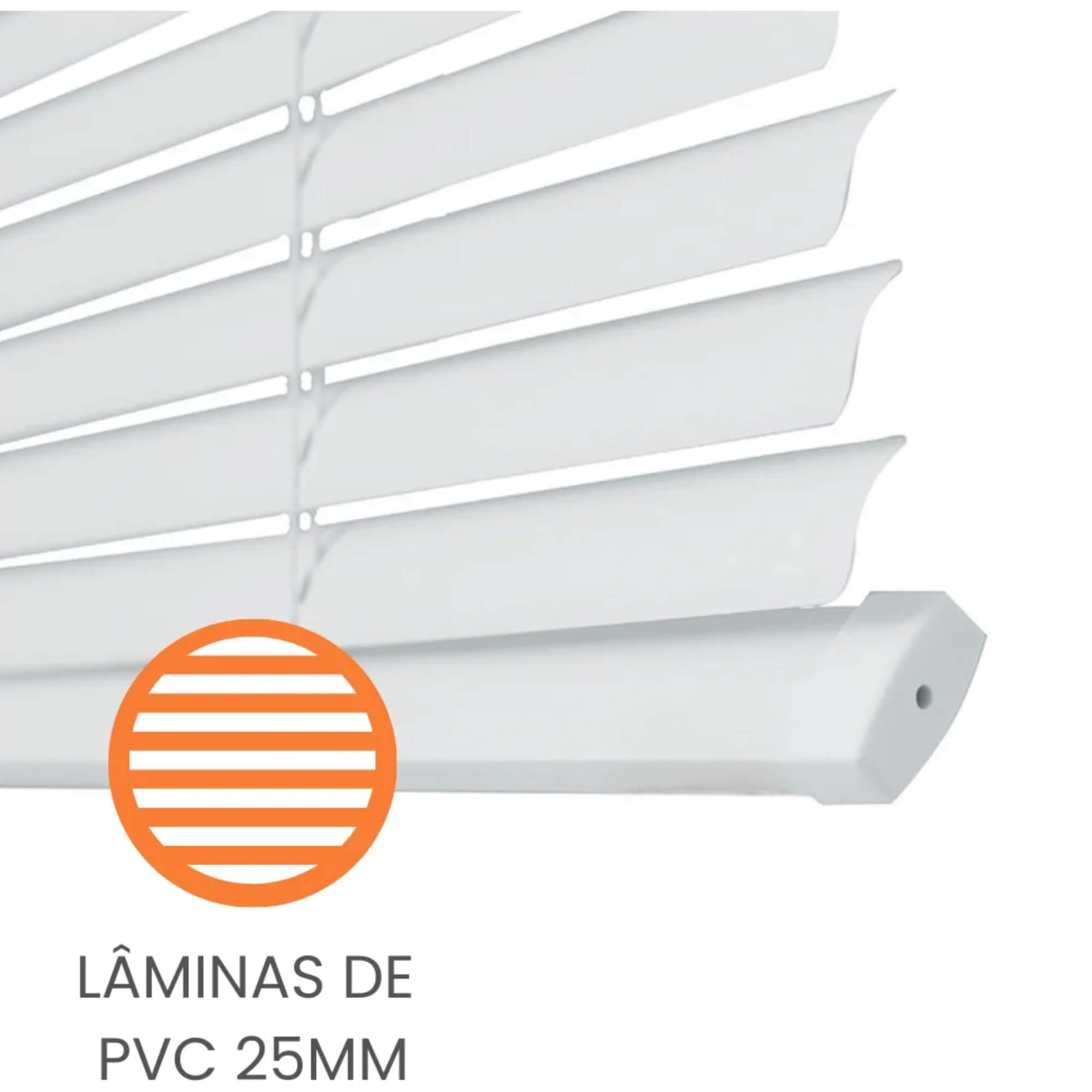 Persiana Horizontal PVC 25mm 140x130cm cor Branca Conthey Evolux - D148034A