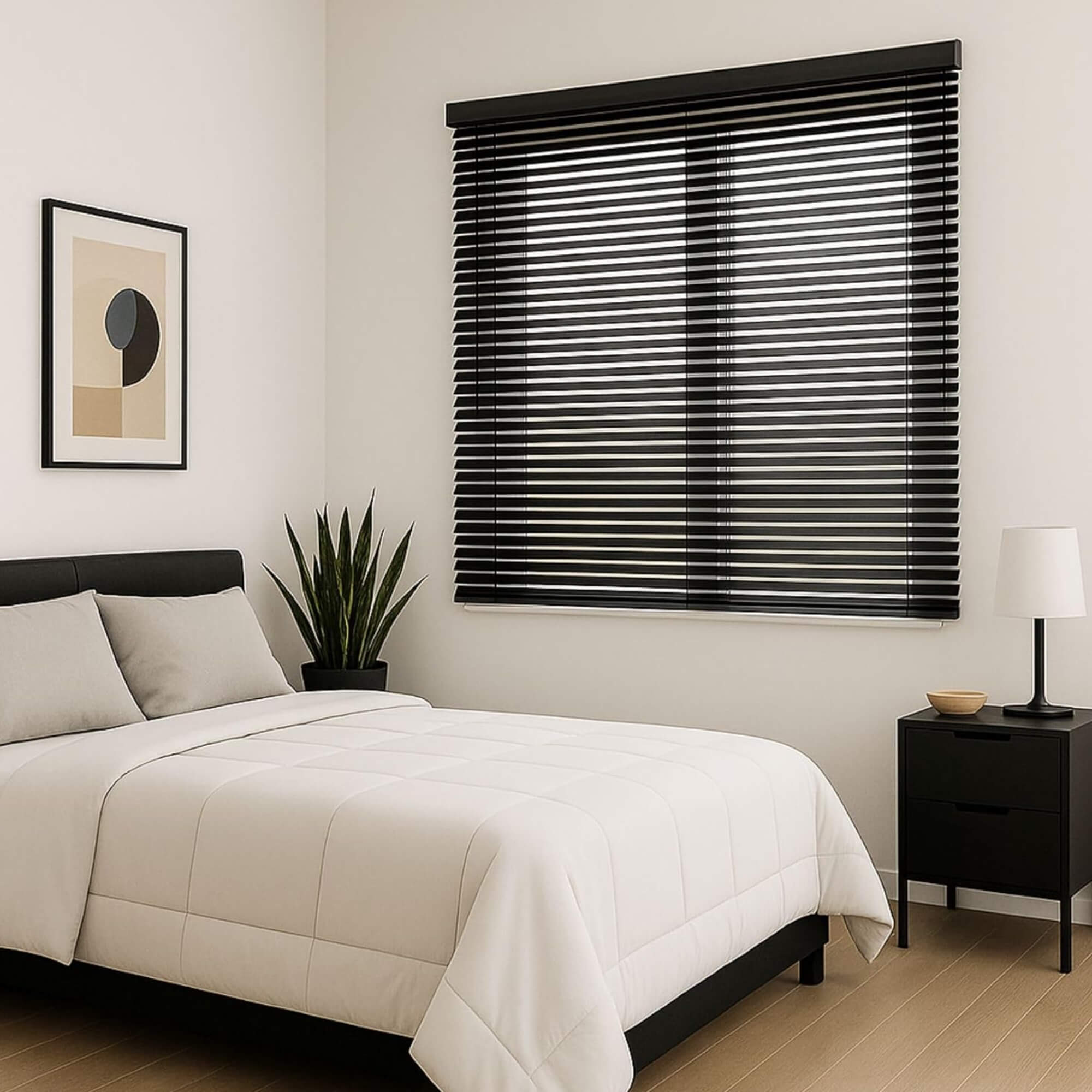 Persiana Horizontal PVC 25mm 140x130cm Preta Conthey Evolux - D148034C