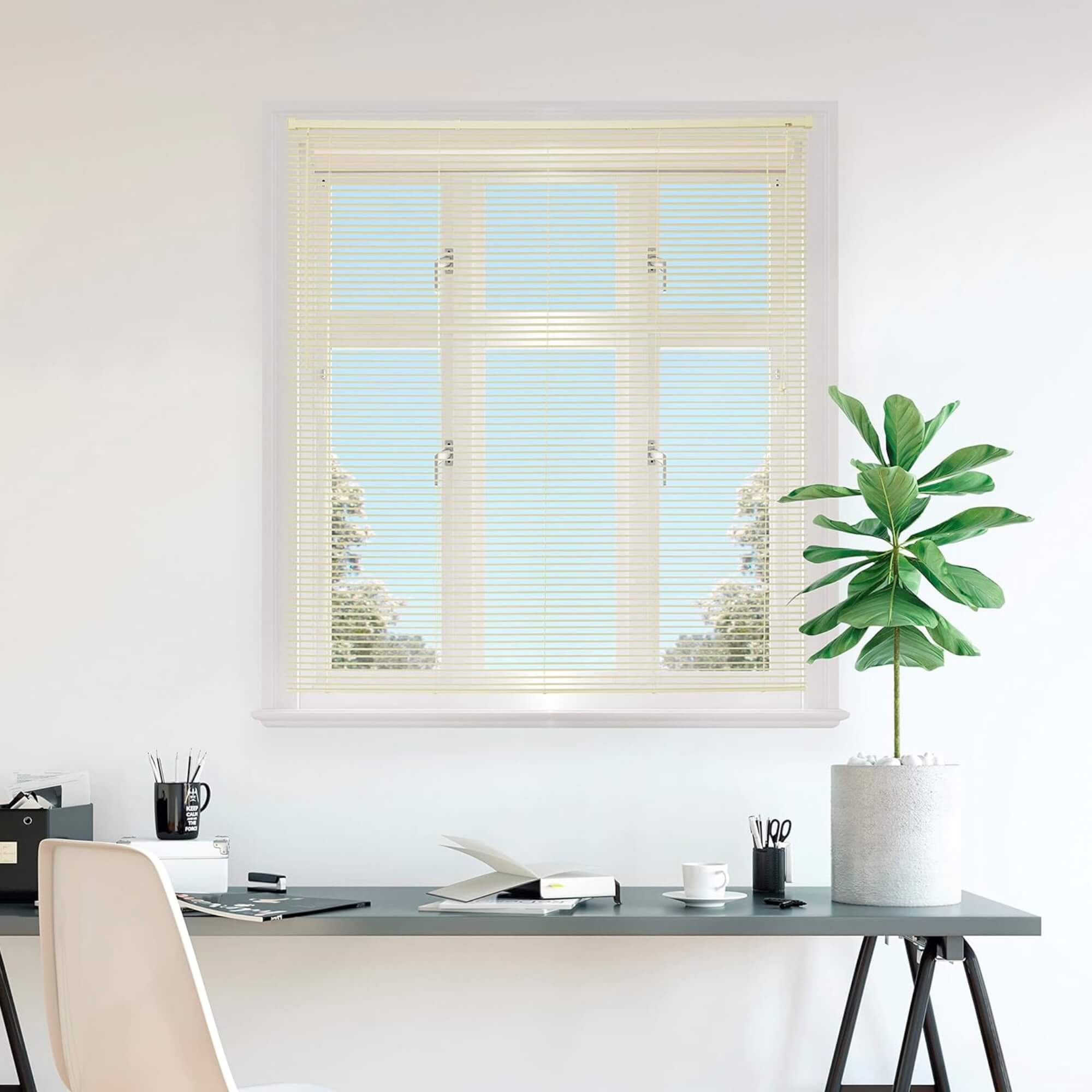 Persiana Premier Horizontal PVC 25mm 140x160cm Bege Conthey Evolux - D113182B