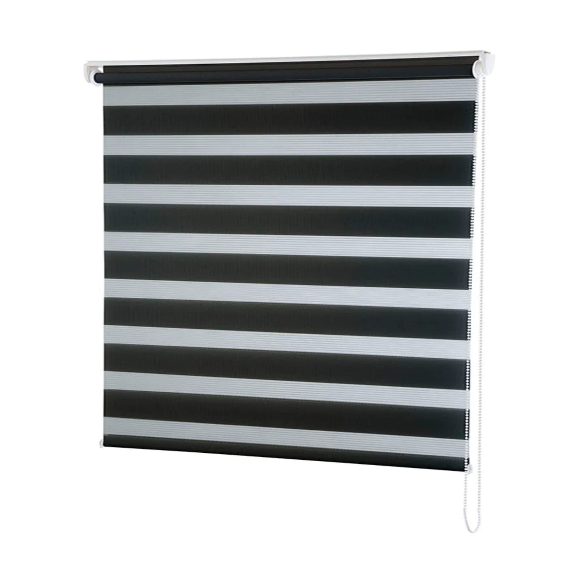Persiana Rolo Zebra Dupla 140x160cm Preta Conthey Evolux - N2004462B