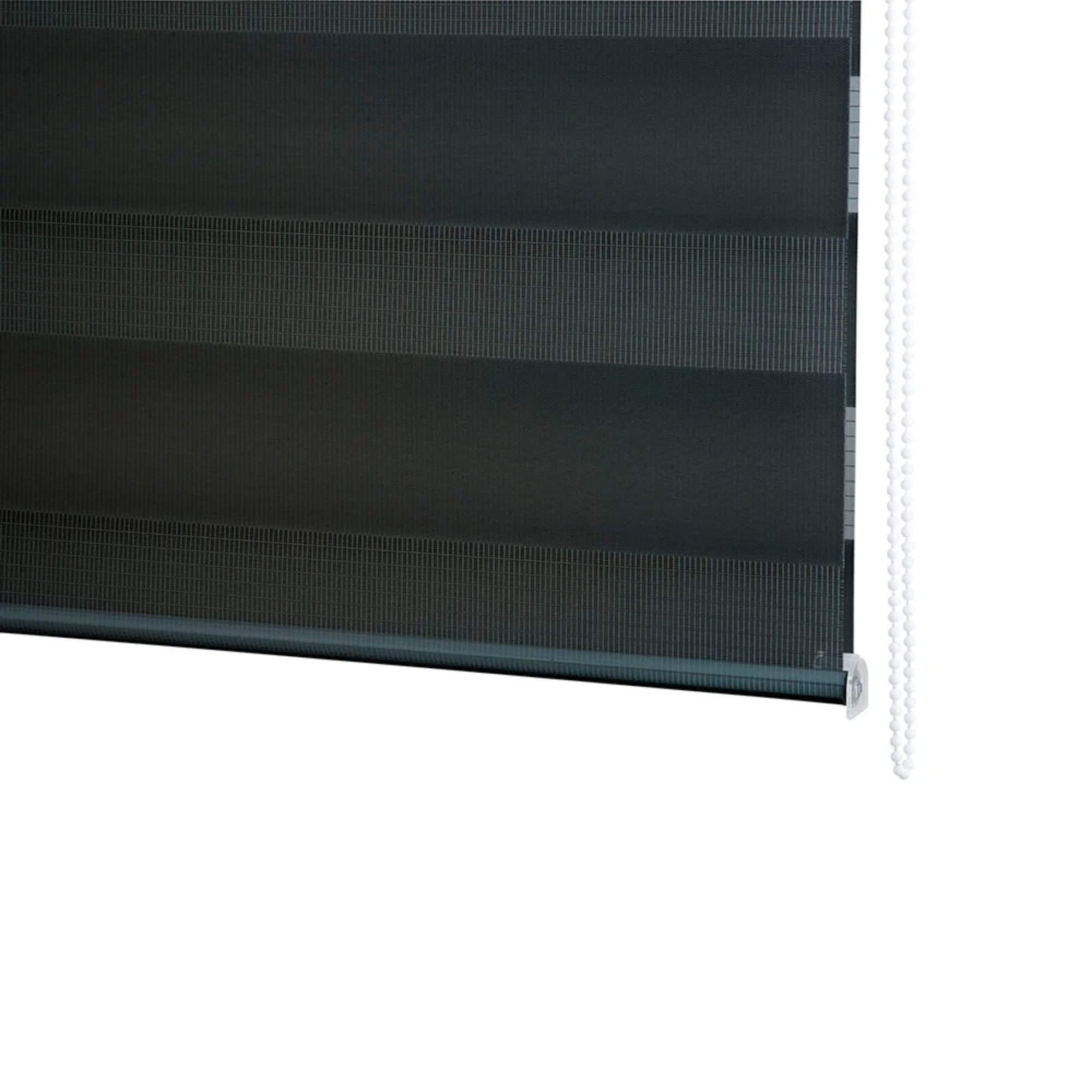 Persiana Rolo Zebra Dupla 160x160cm Preta Conthey Evolux - N2004463B