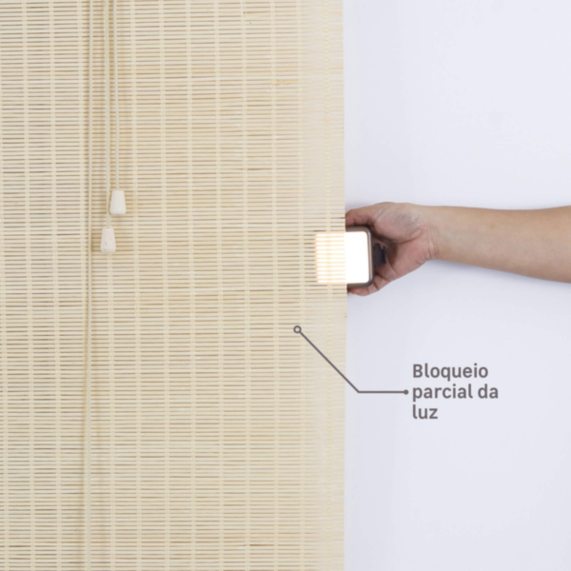 Persiana Rolo Bambu 140x160cm cor Fresno Coleção Bauhaus para Janela Conthey Evolux - N2303532