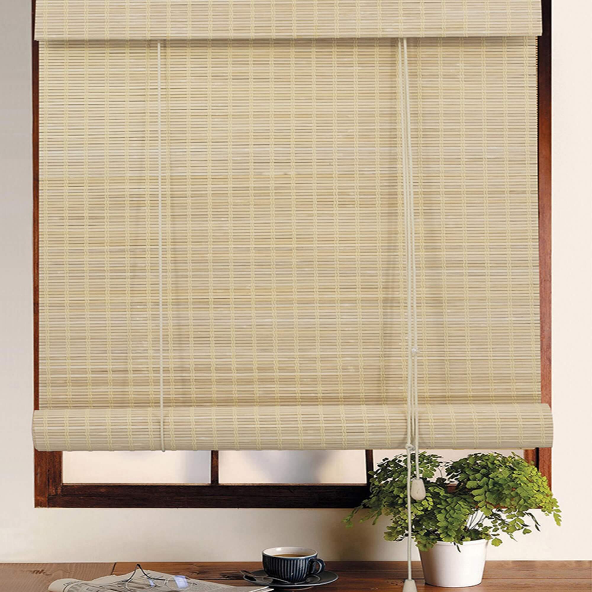 Persiana Rolo Bambu 160x160cm cor Fresno Coleção Bauhaus para Janela Conthey Evolux - N2303533