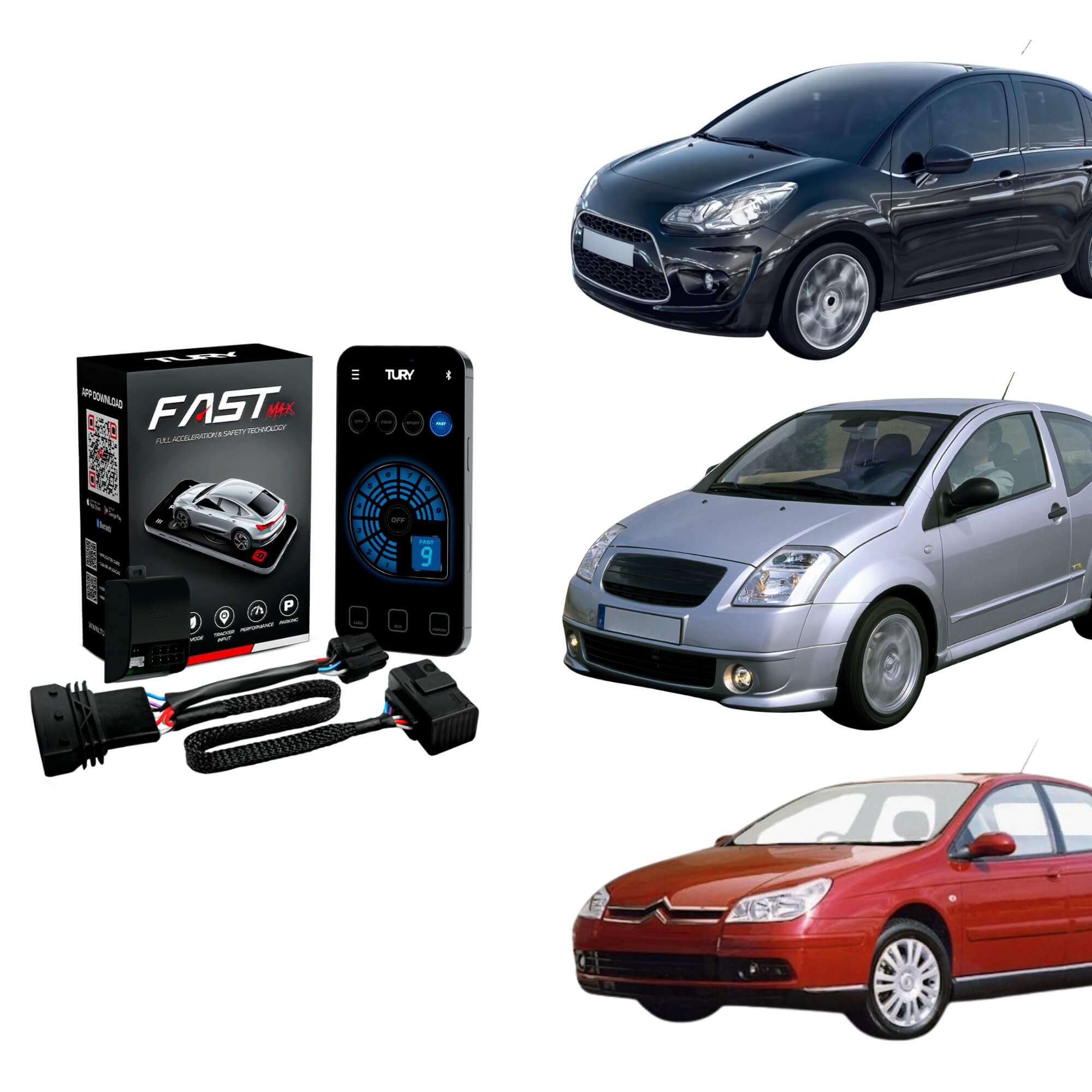 Módulo Variador de Avanço de Aceleração compatível c/ C3, C2, C5, Xsara Tury - FAST_MAX_5.0AN