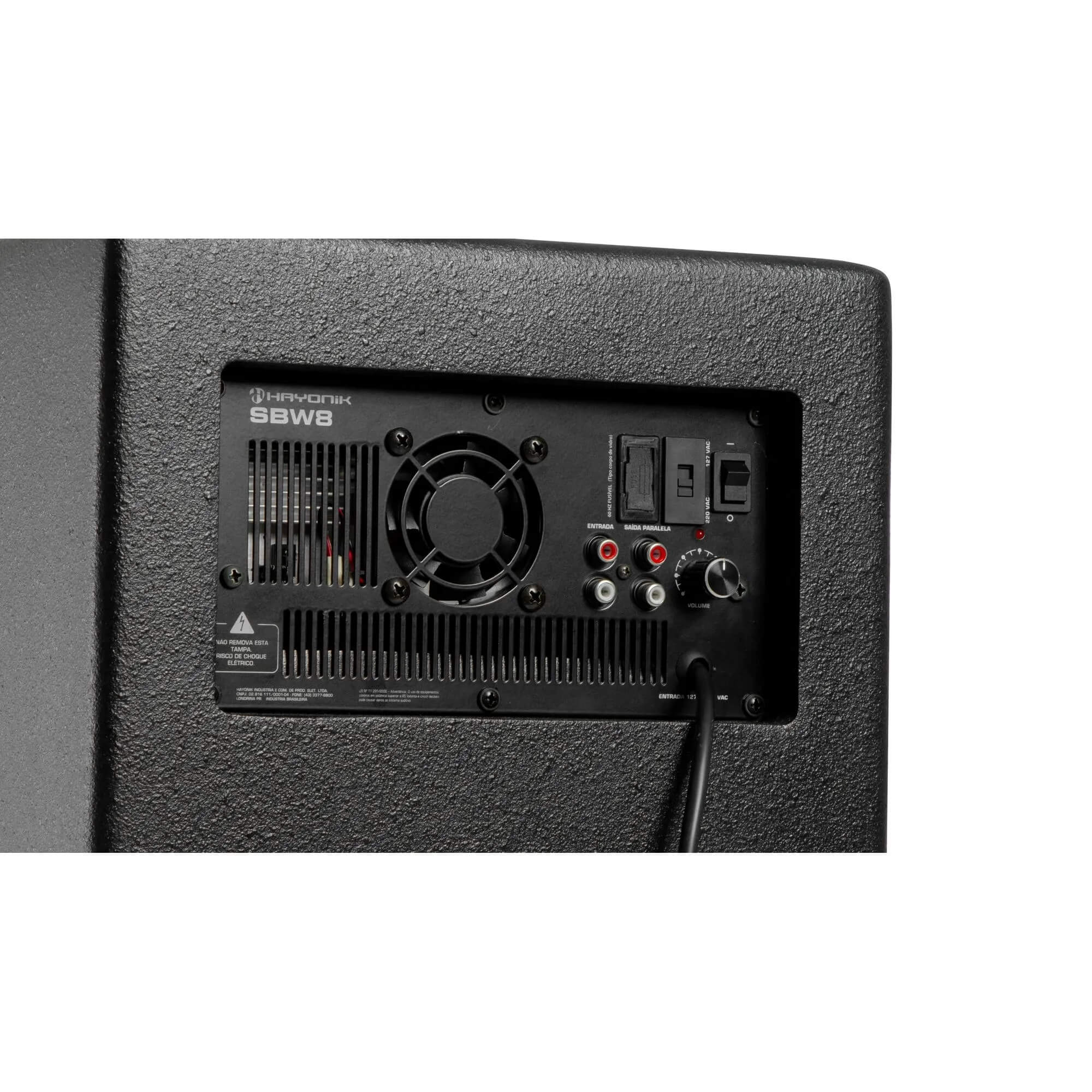 Caixa Subwoofer Ativo 100W RMS Falante de 8" Gabinete Bass Reflex SBW8 Hayonik - 0000080230