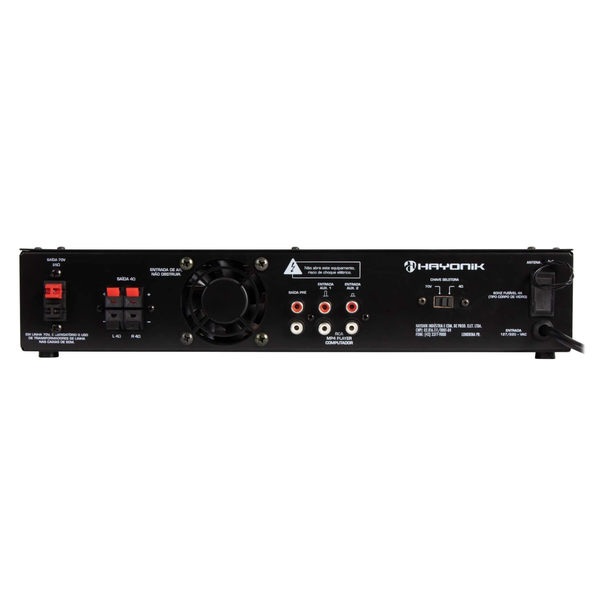 Amplificador PRO2010 200W RMS Com Gongo Hayonik - 0000085843