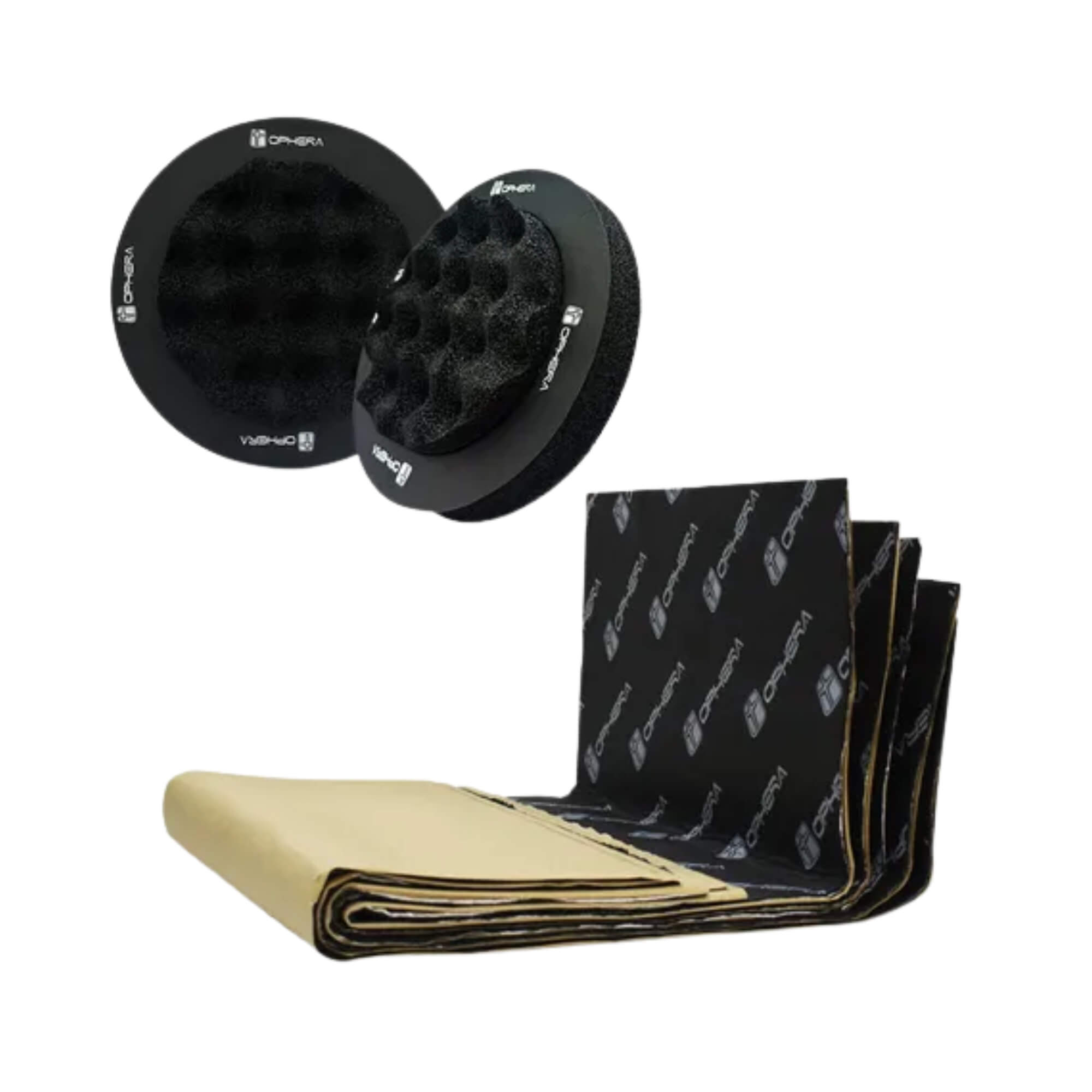 COMP Kit Isolamento Acústico Veicular Ophera: 5 Mantas 46x80cm + Par Anel Phantom Sound Rings 6,5"