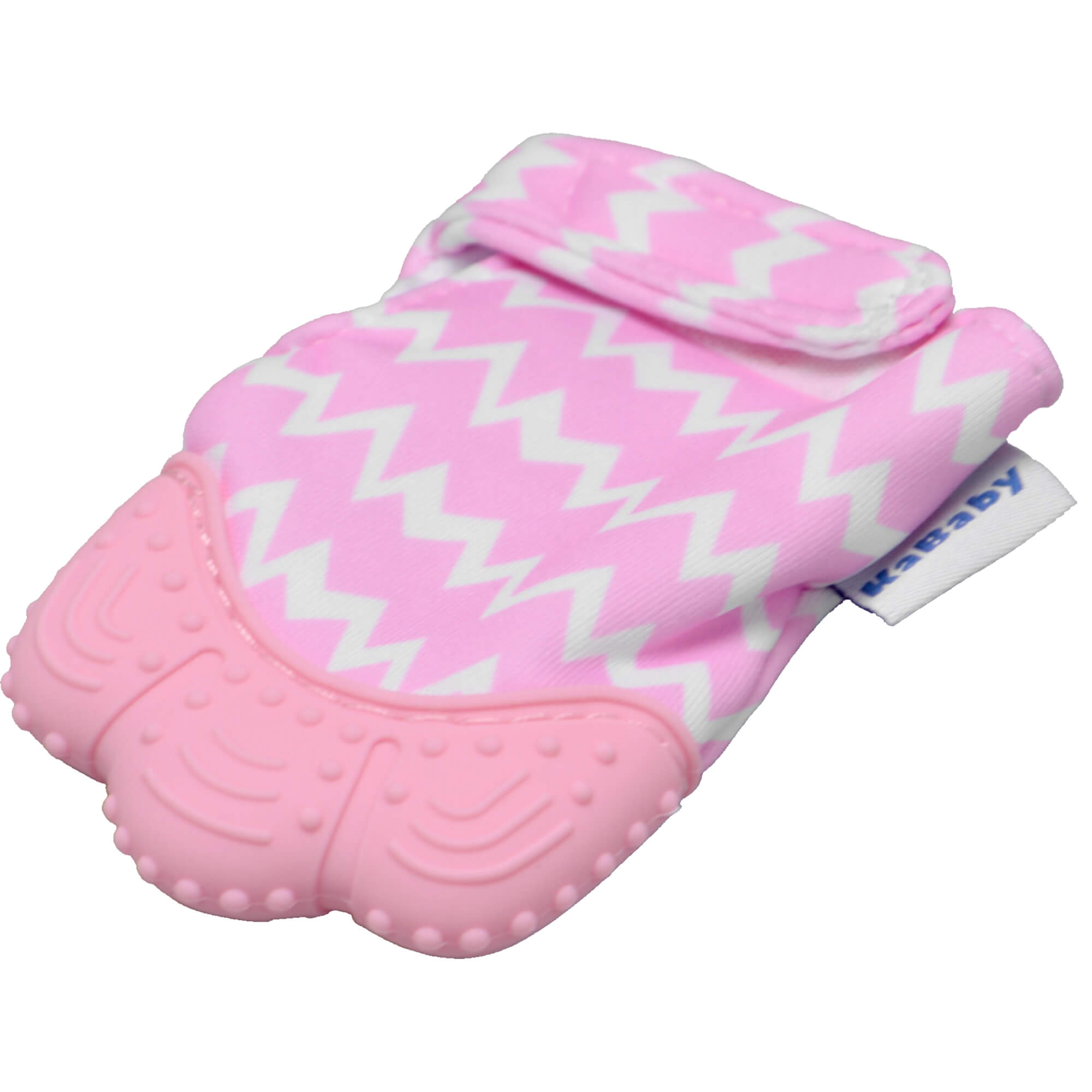 COMP Kit 2 Mordedores Luvinha Rosa Kababy Silicone c/ Som Punho Ajustável – Livre de BPA
