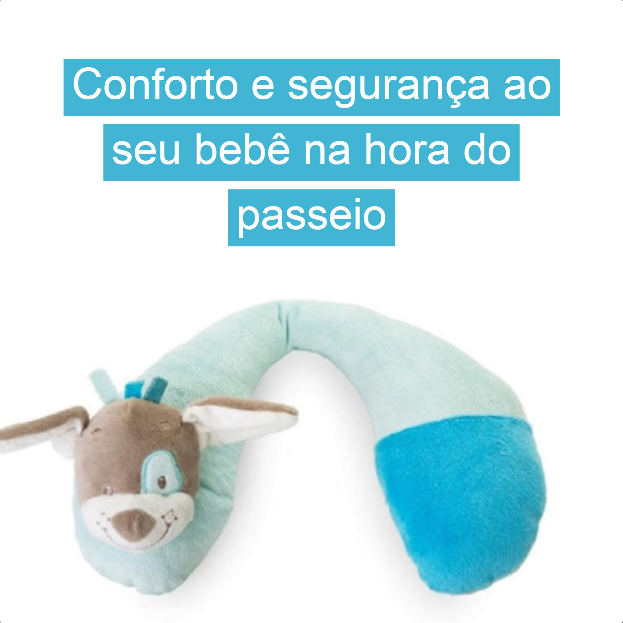 COMP Kit Cadeira de Descanso Nap Time Azul + Suporte de Pescoço Cachorrinho Azul KaBaby